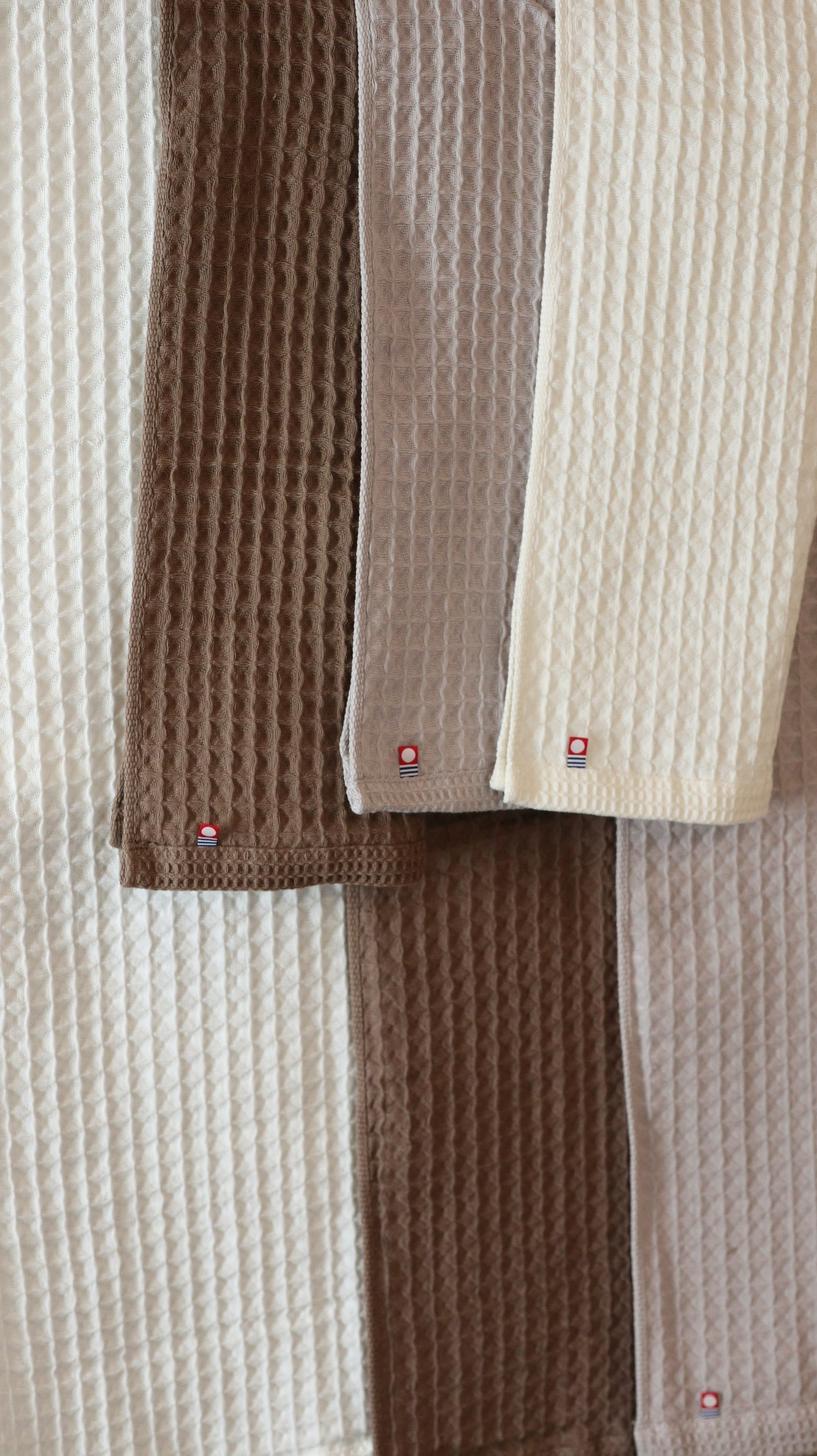 naturfarvede neutrale vaffelvævede håndklæder