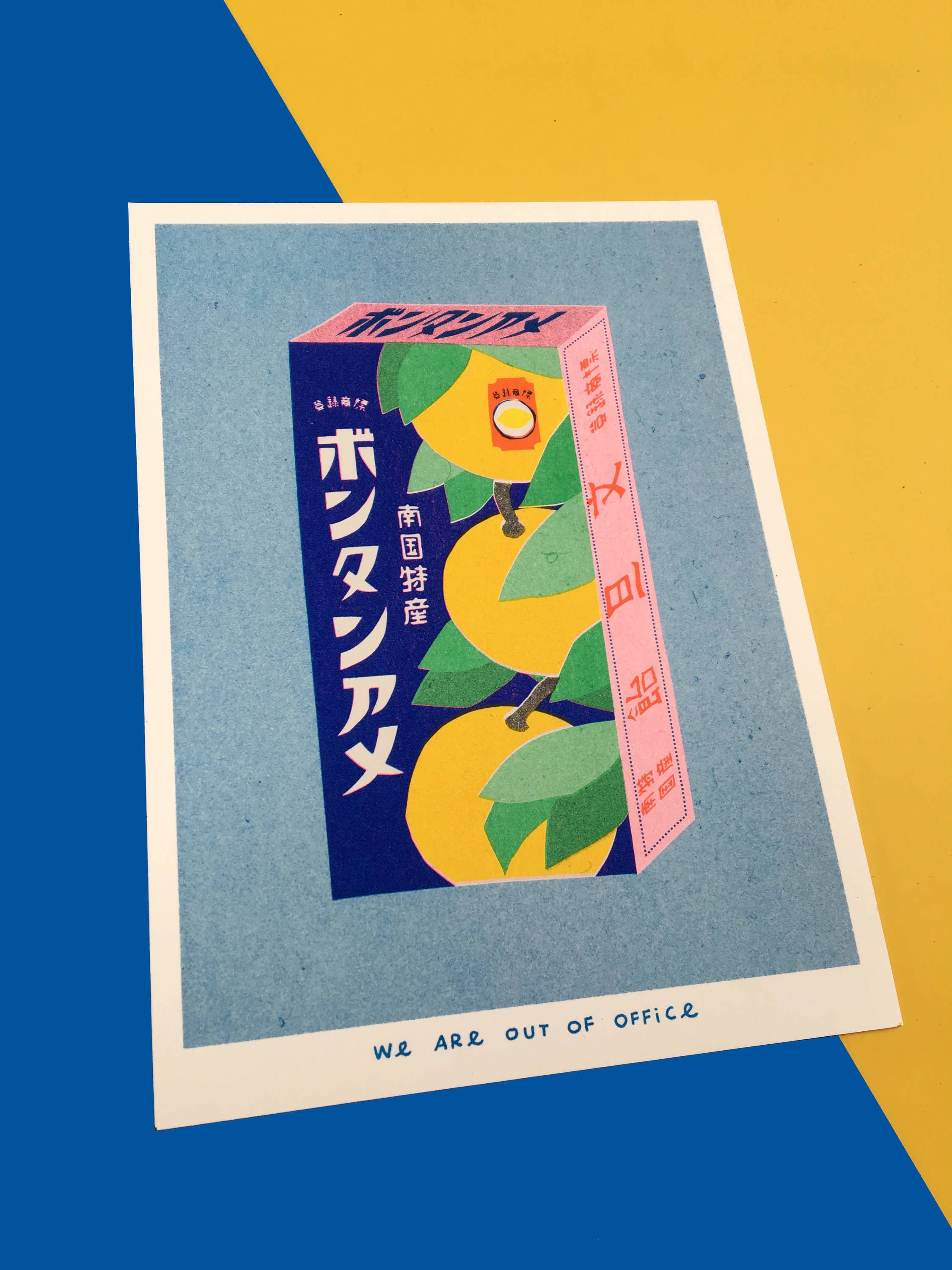 Risografi tryk af en japansk slik