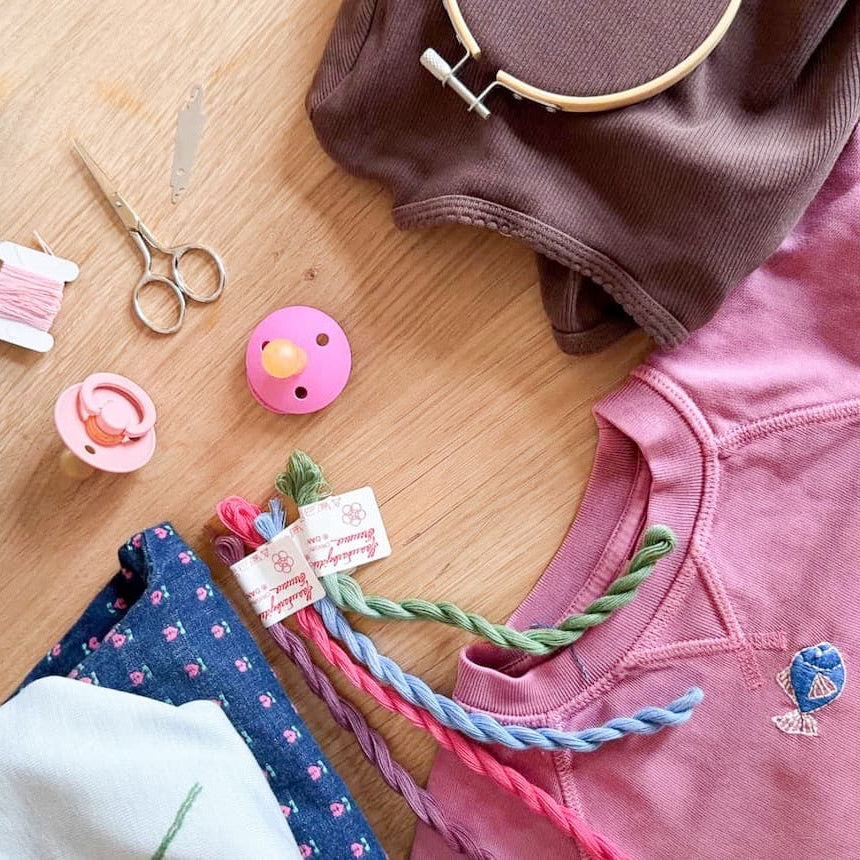 Maternity embroidery with Mender Society