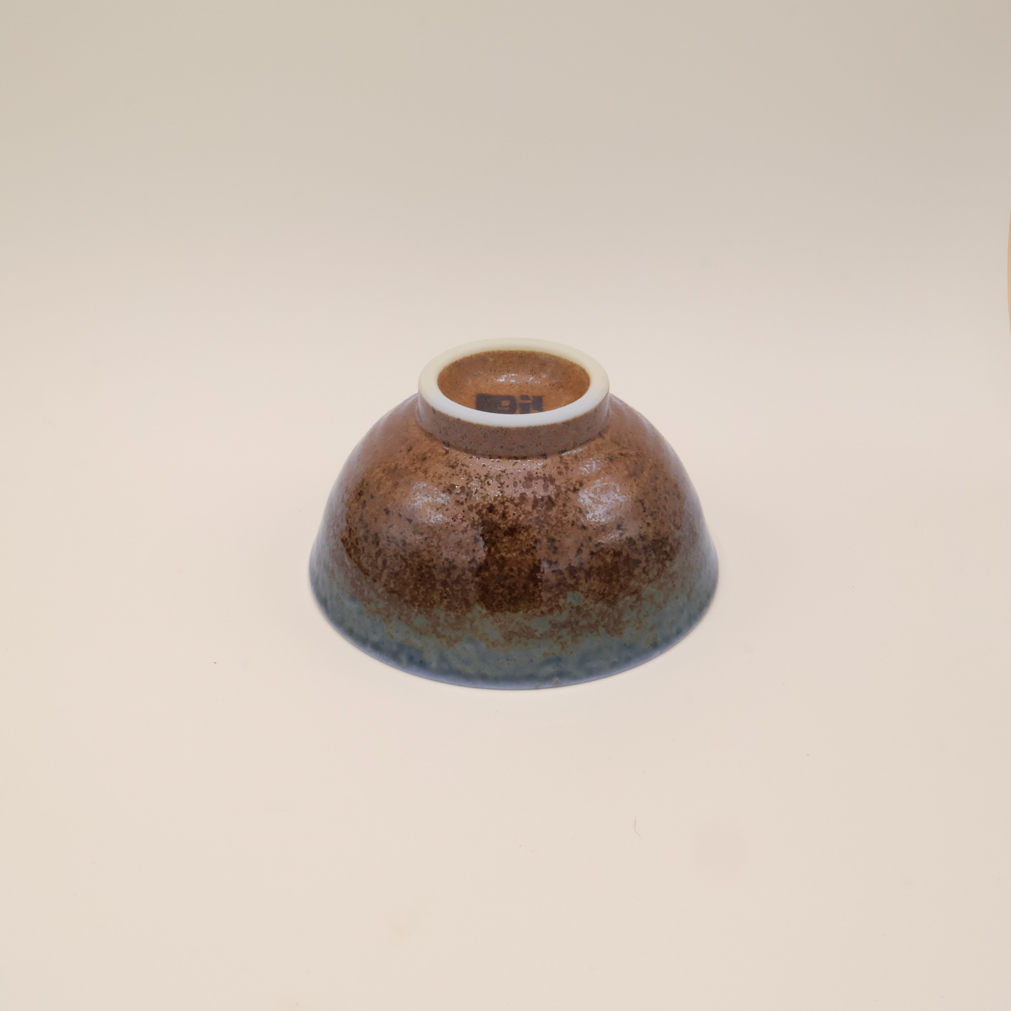 Ombre - Nudelskål med brun og blå glasur Ø16