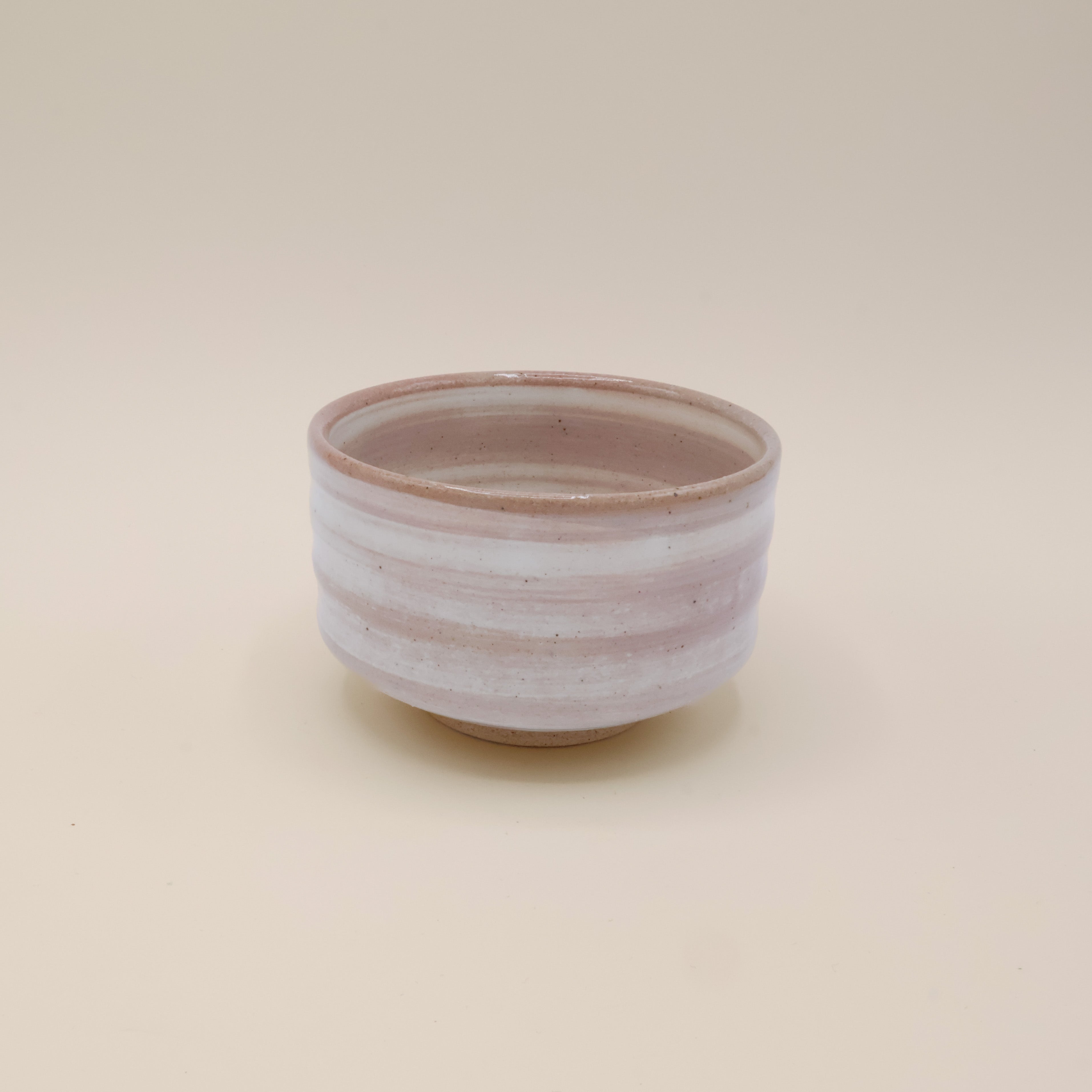 Matchakop - Lyserød og hvid stribet