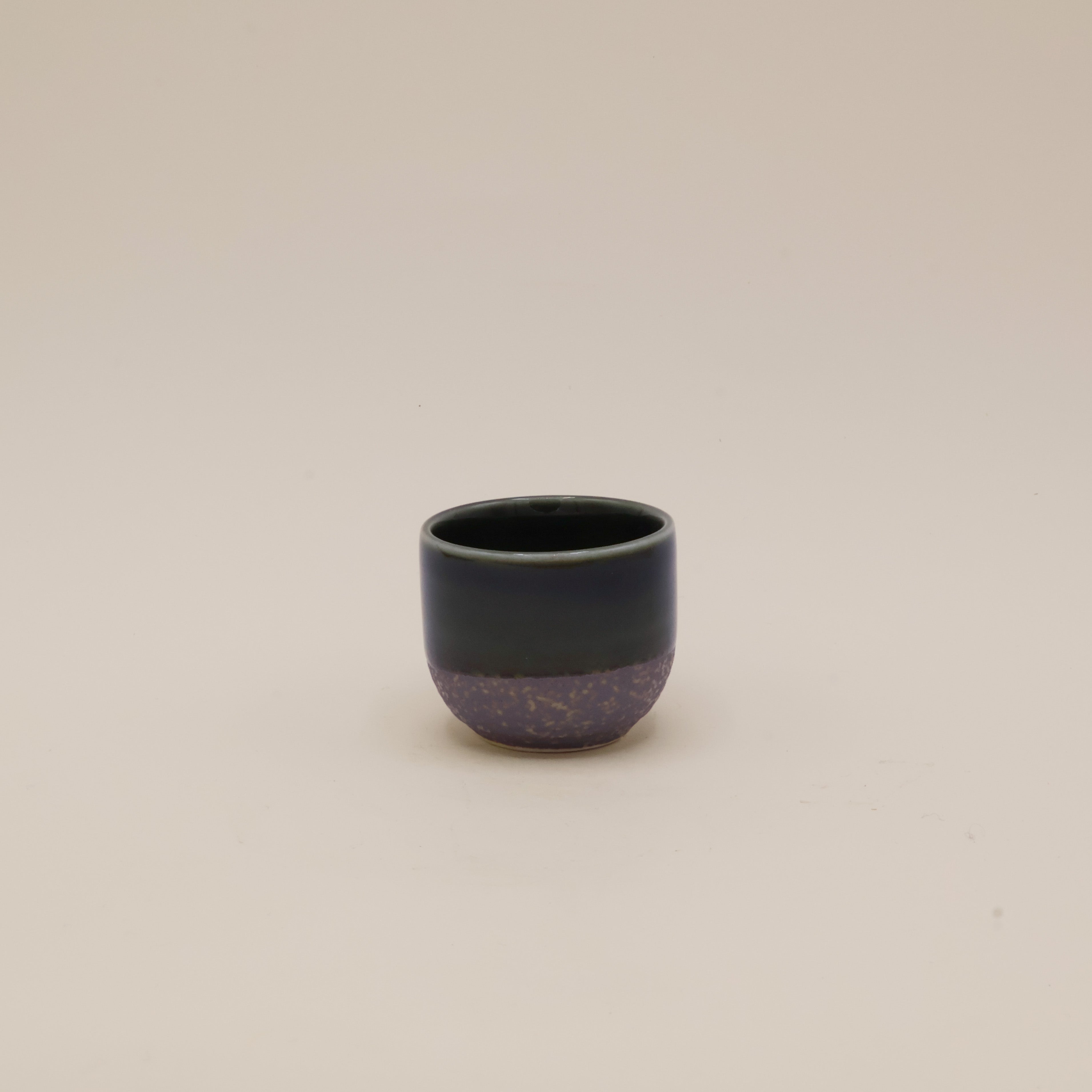 Sake cup with green glaze