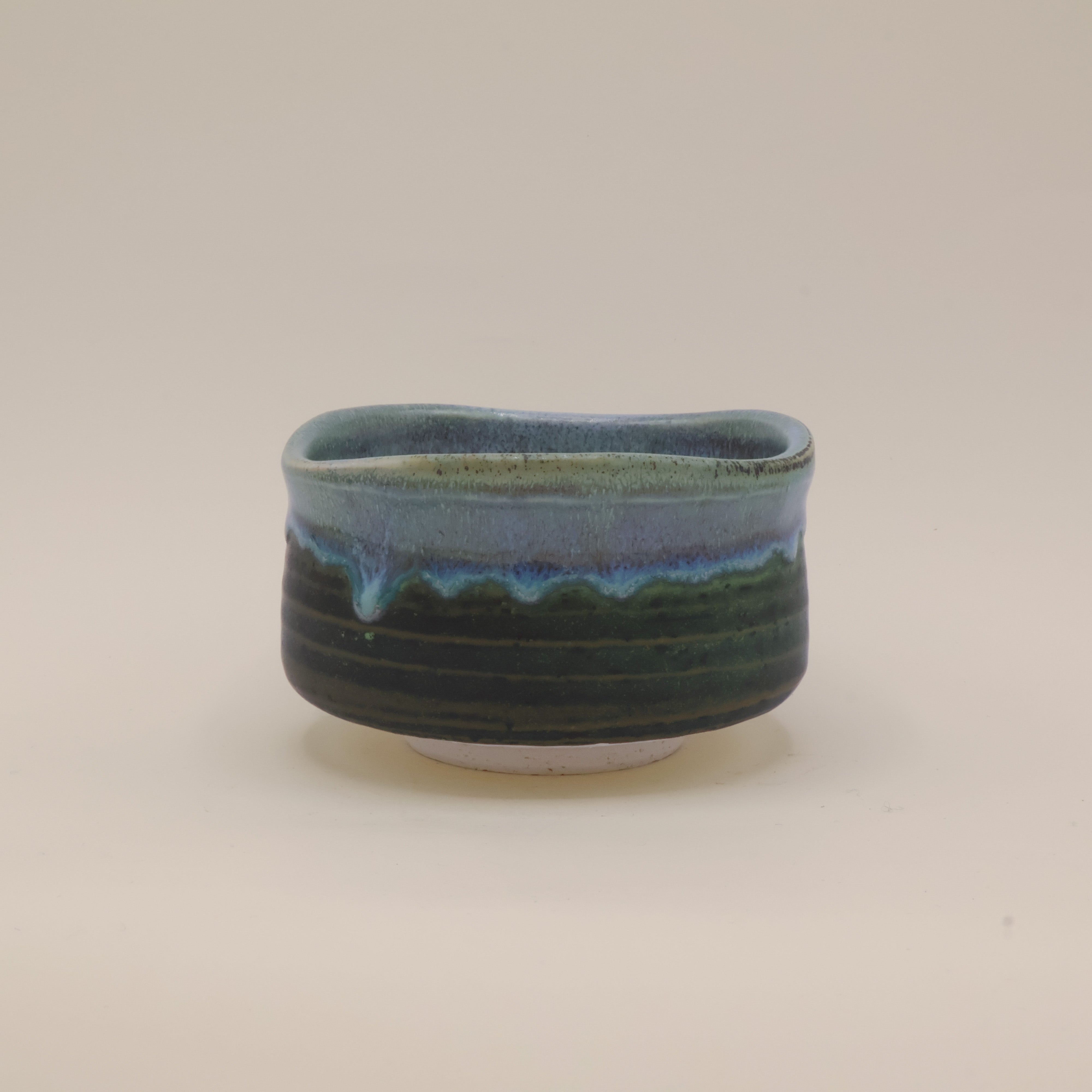 Matchakop - Grøn og blå glasur, lille