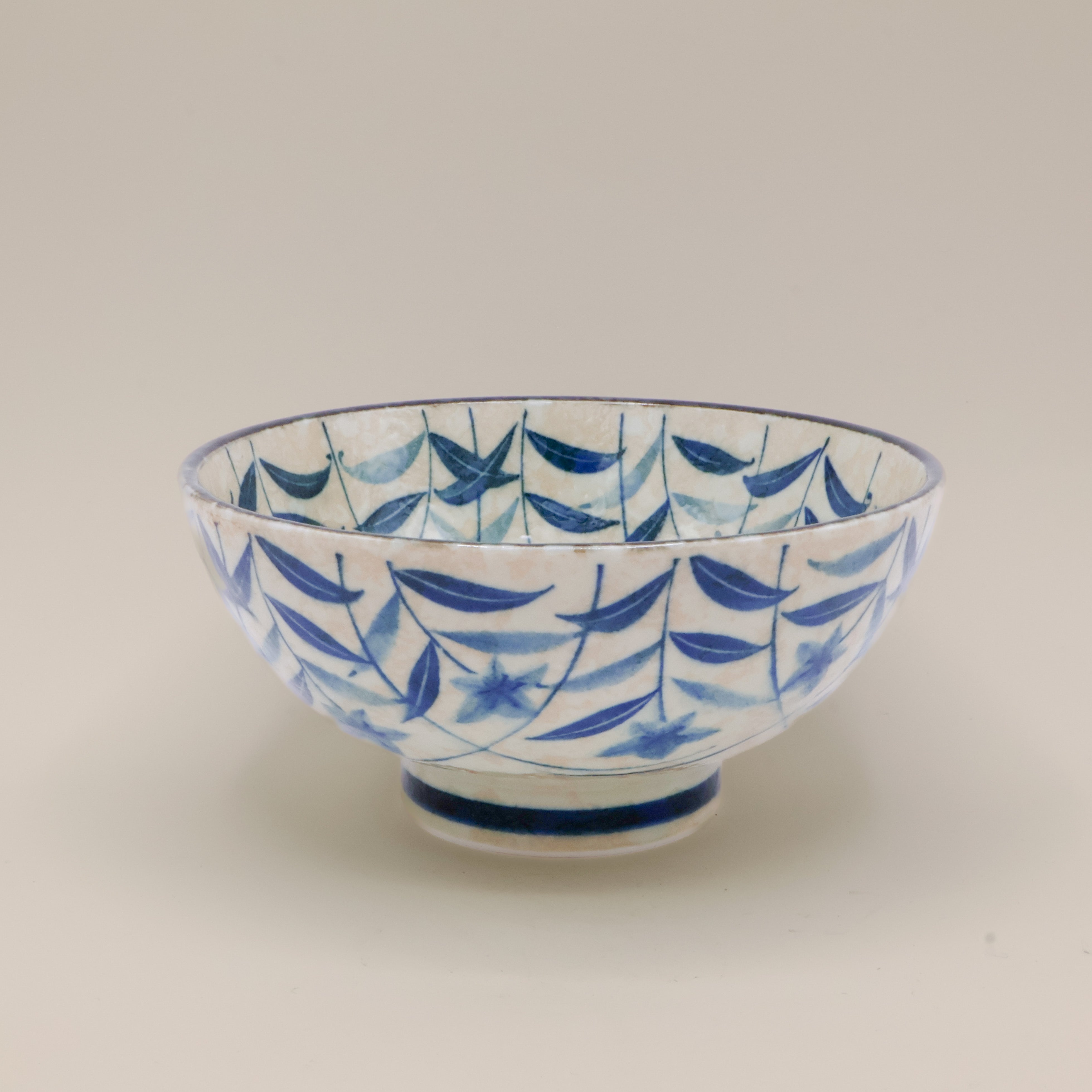 Noodle bowl with blue floral motif