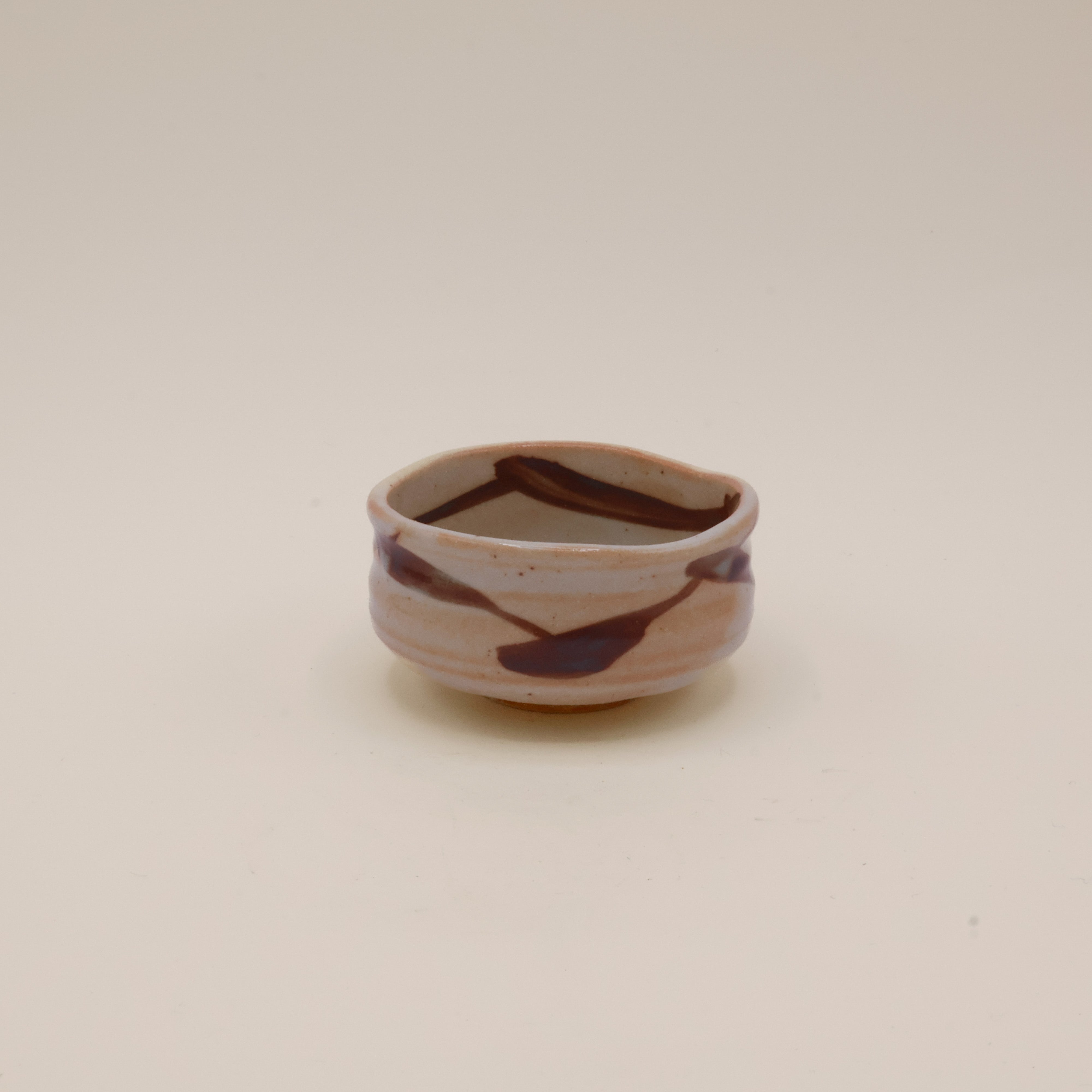 Matchakop - Lille, lav med brune penselstrøg