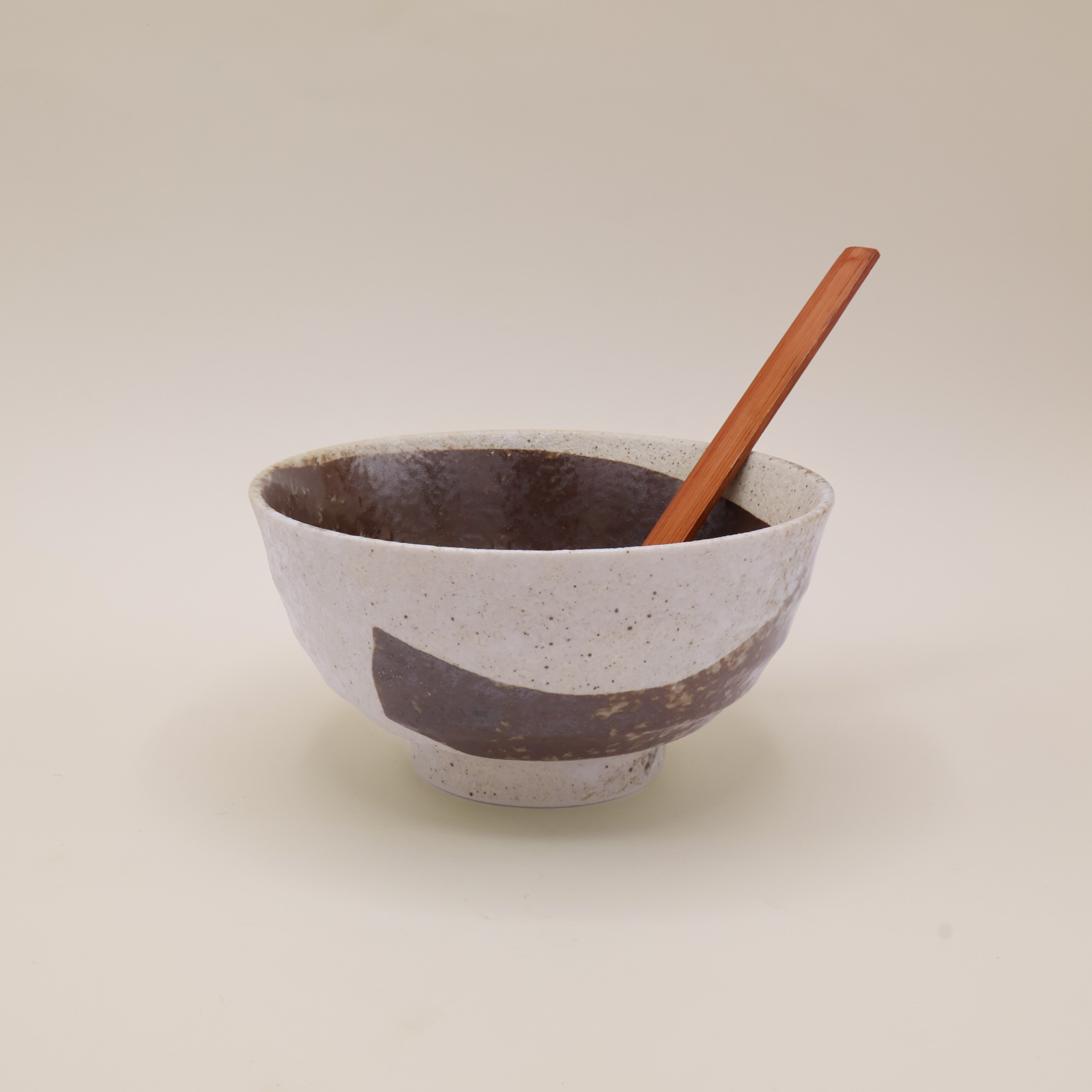 Brown brush stroke - Large noodle bowl Ø17