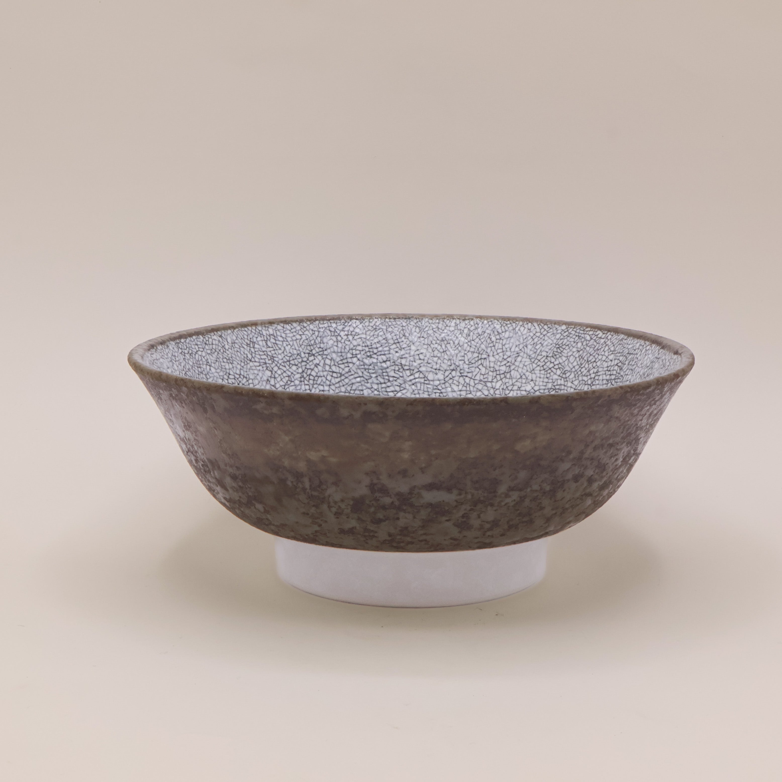 Ramenskål grå/brun med krakeleret mønster