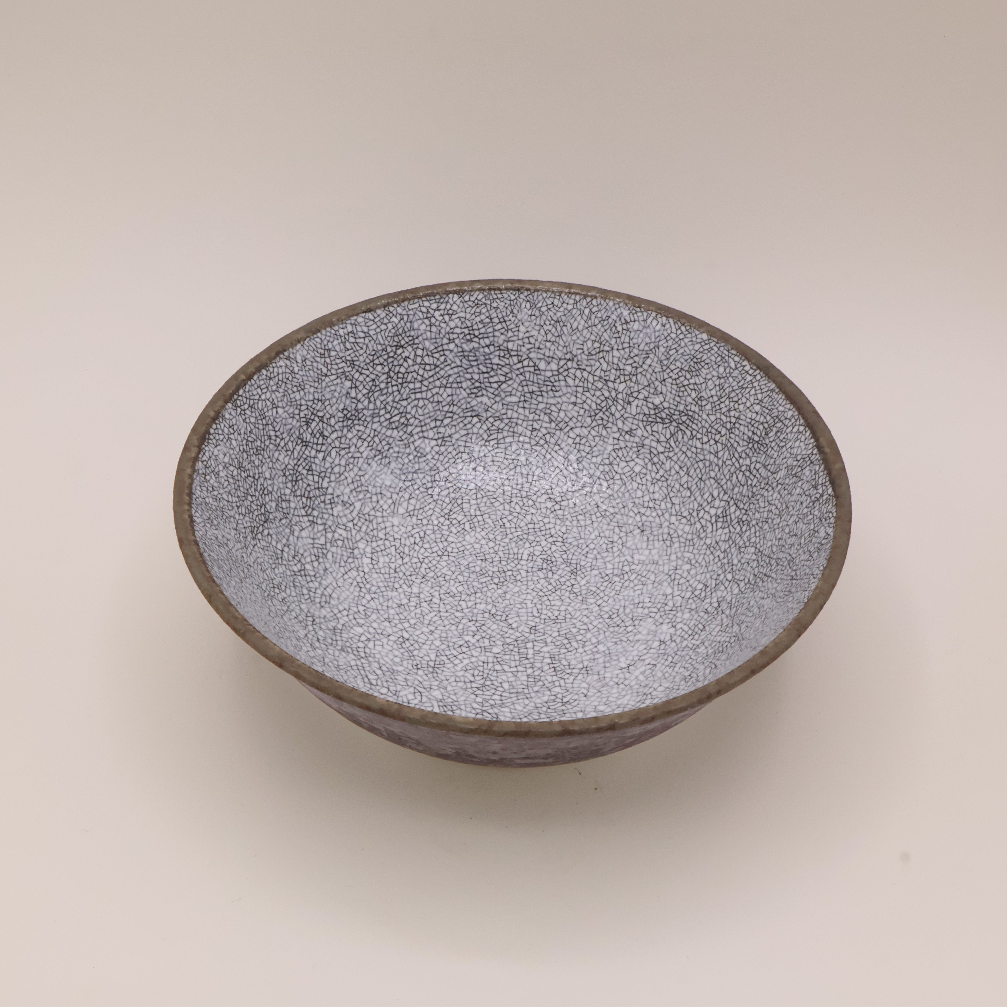 Ramenskål grå/brun med krakeleret mønster