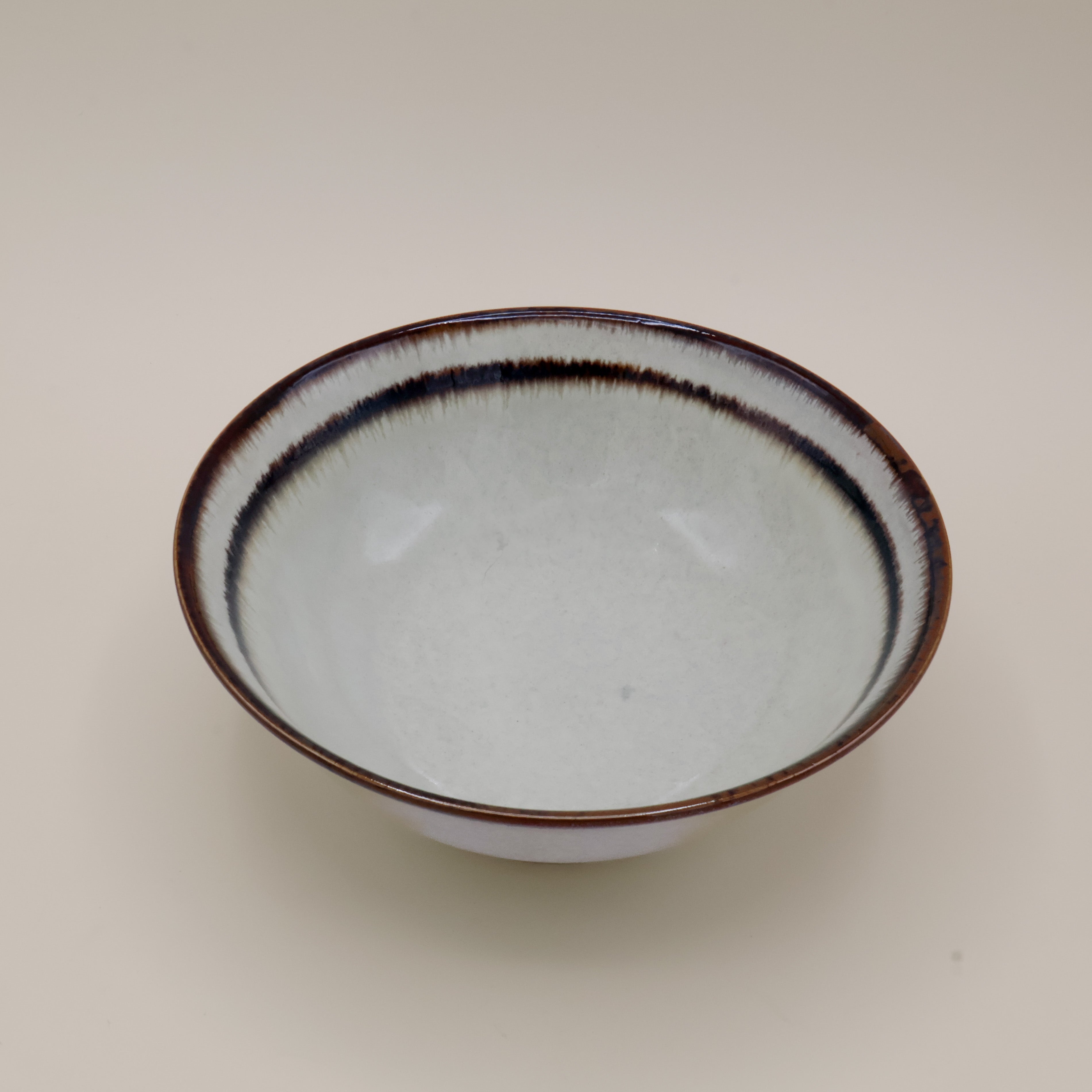 Brun stribe - Stor ramenskål Ø21