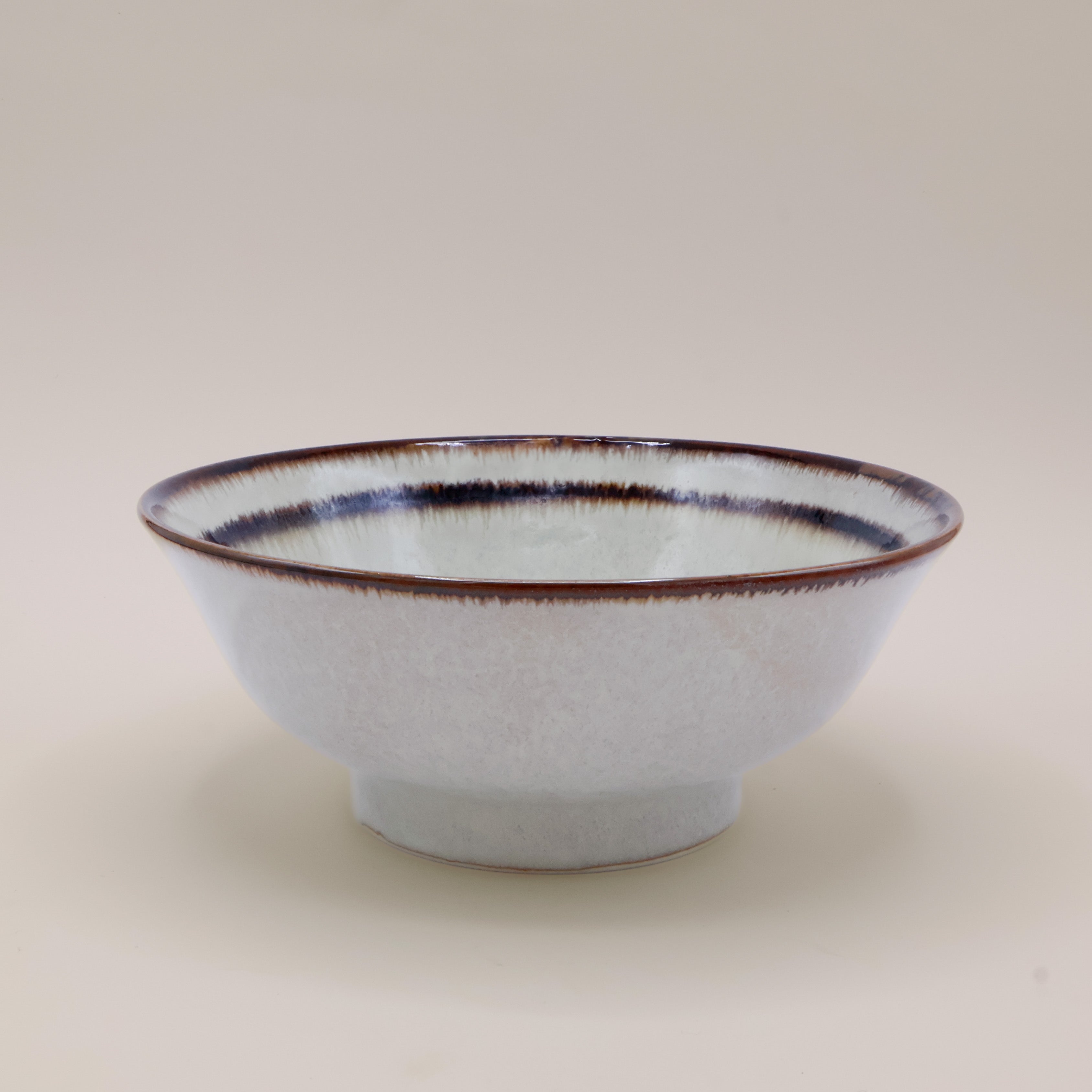 Brun stribe - Stor ramenskål Ø21