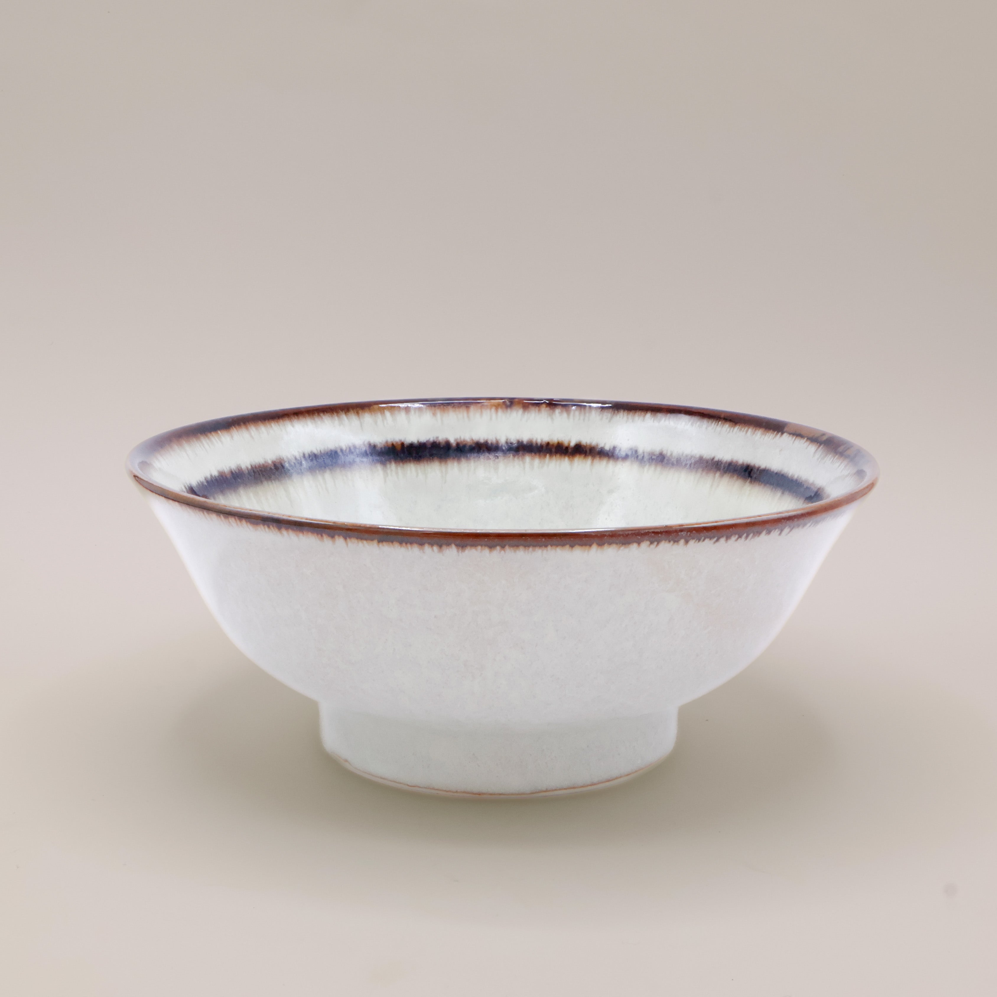 Brun stribe - Stor ramenskål Ø21