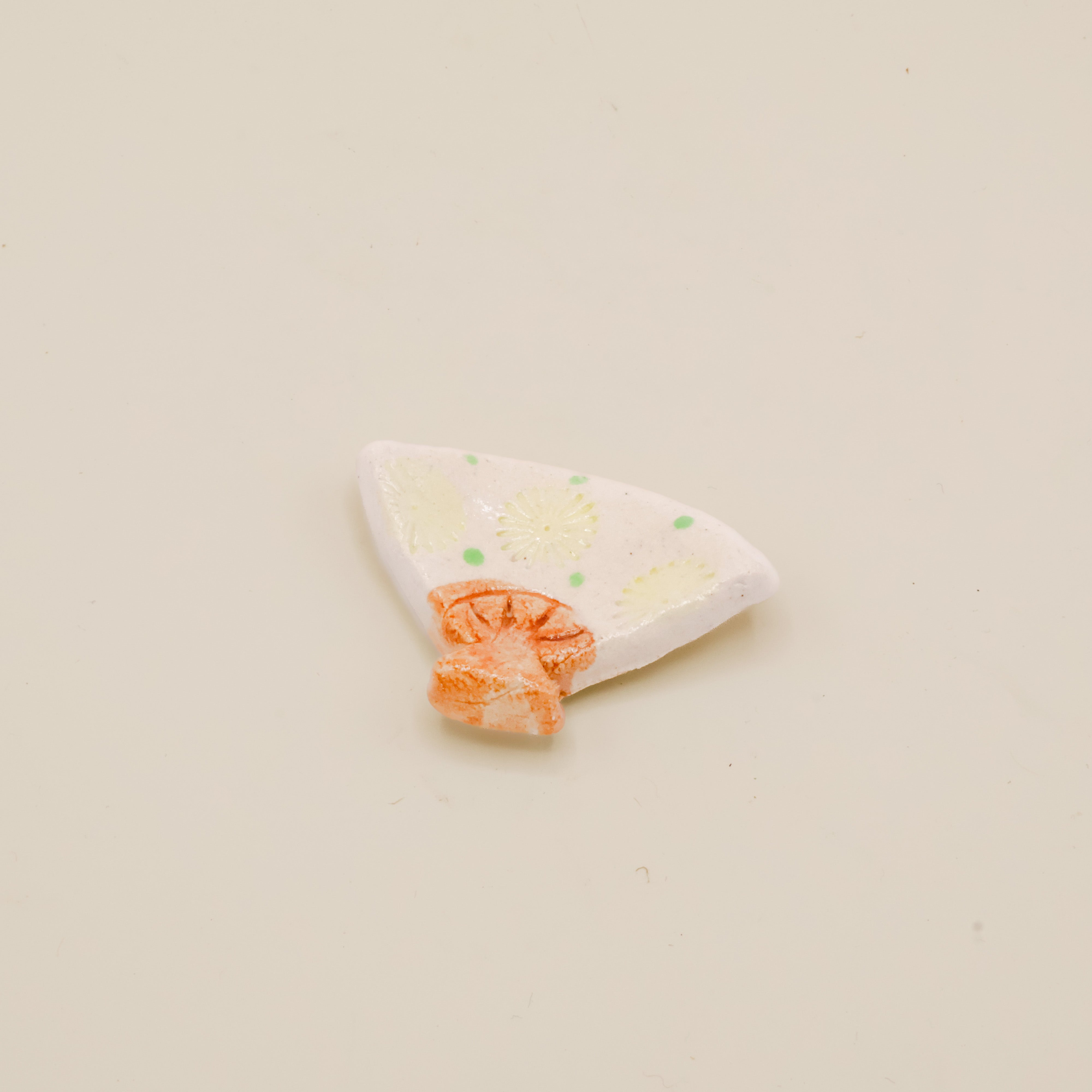 Chopstick holder - Fan with yellow flowers