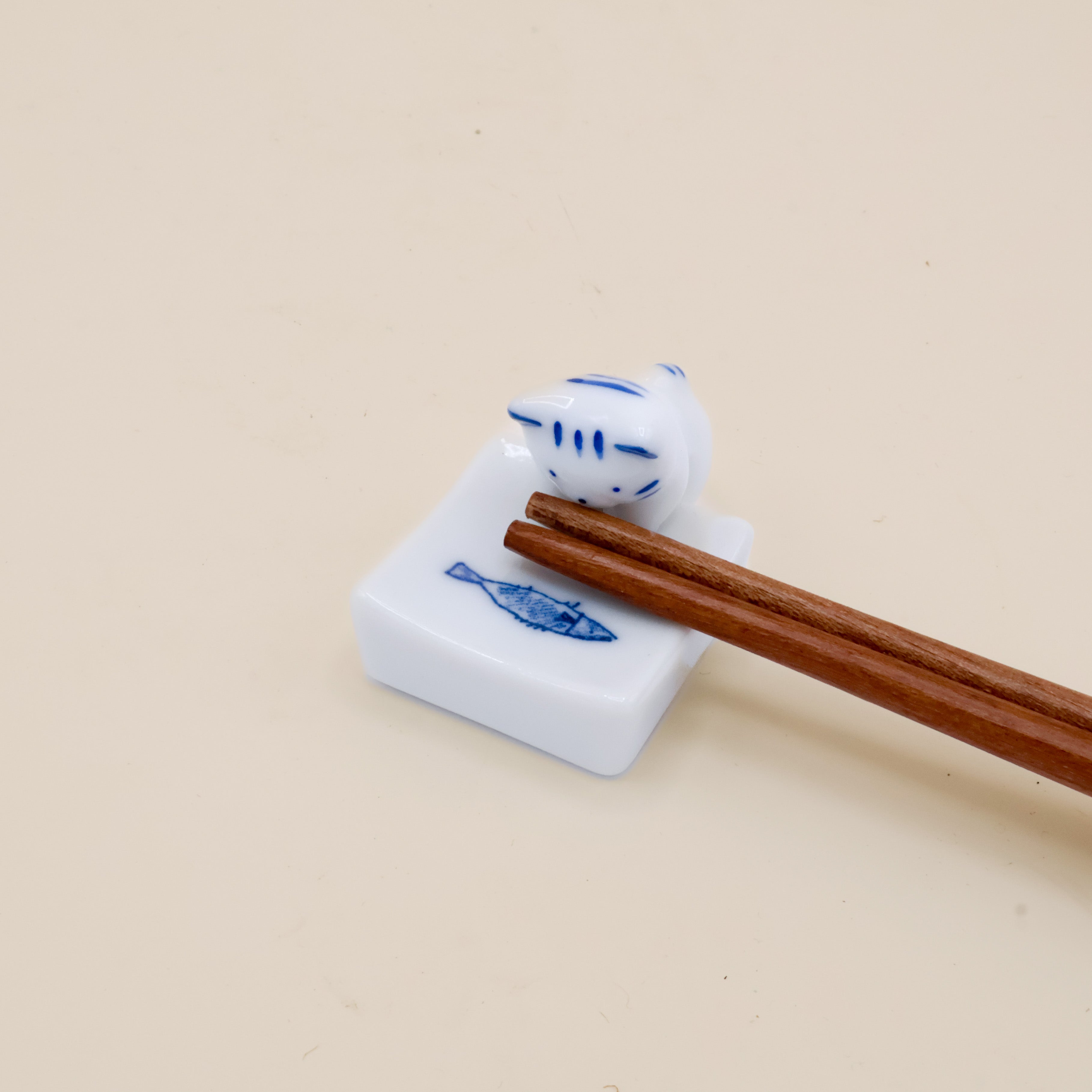 Spisepindeholder - Kat og fisk