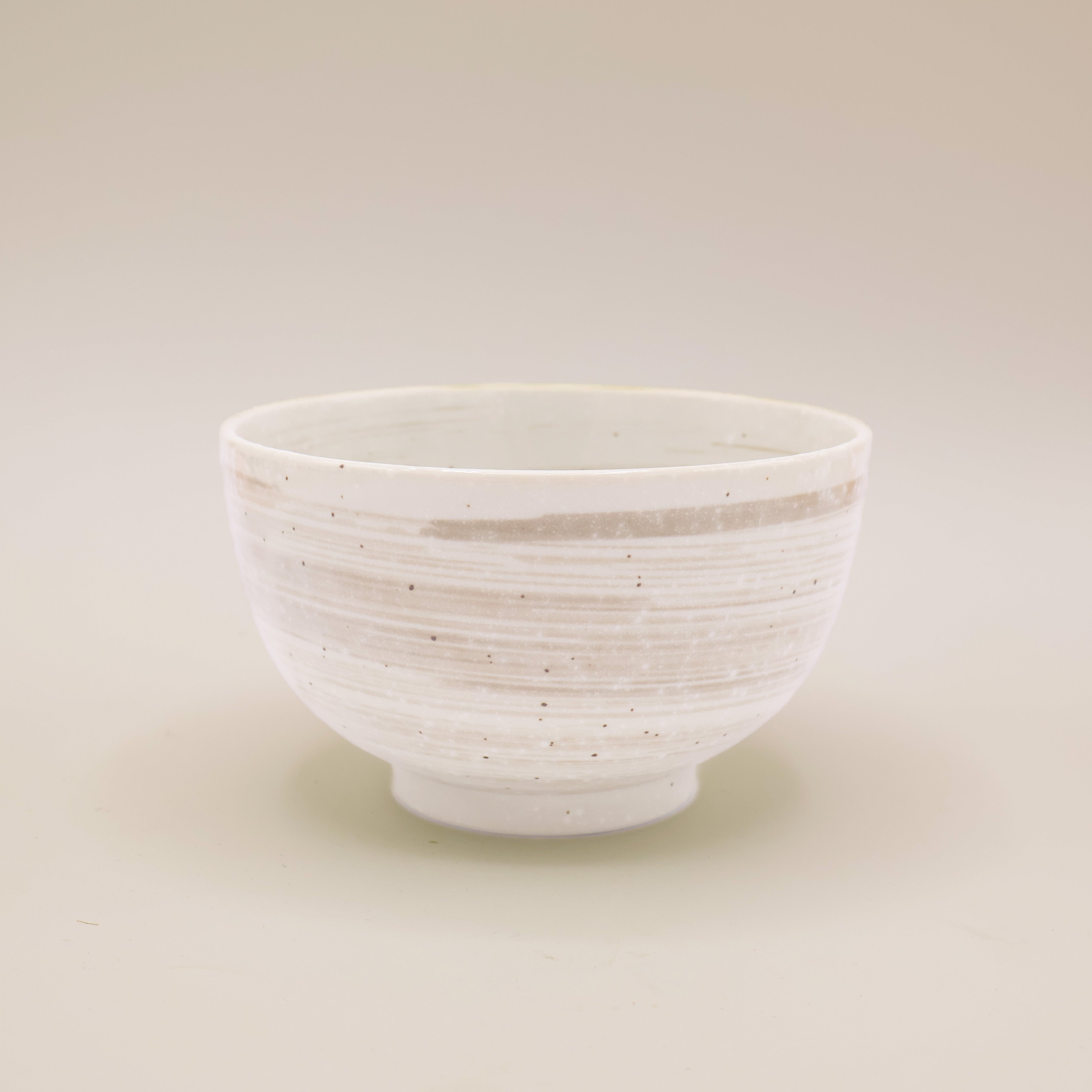 Matchaskål - Beige og brune striber