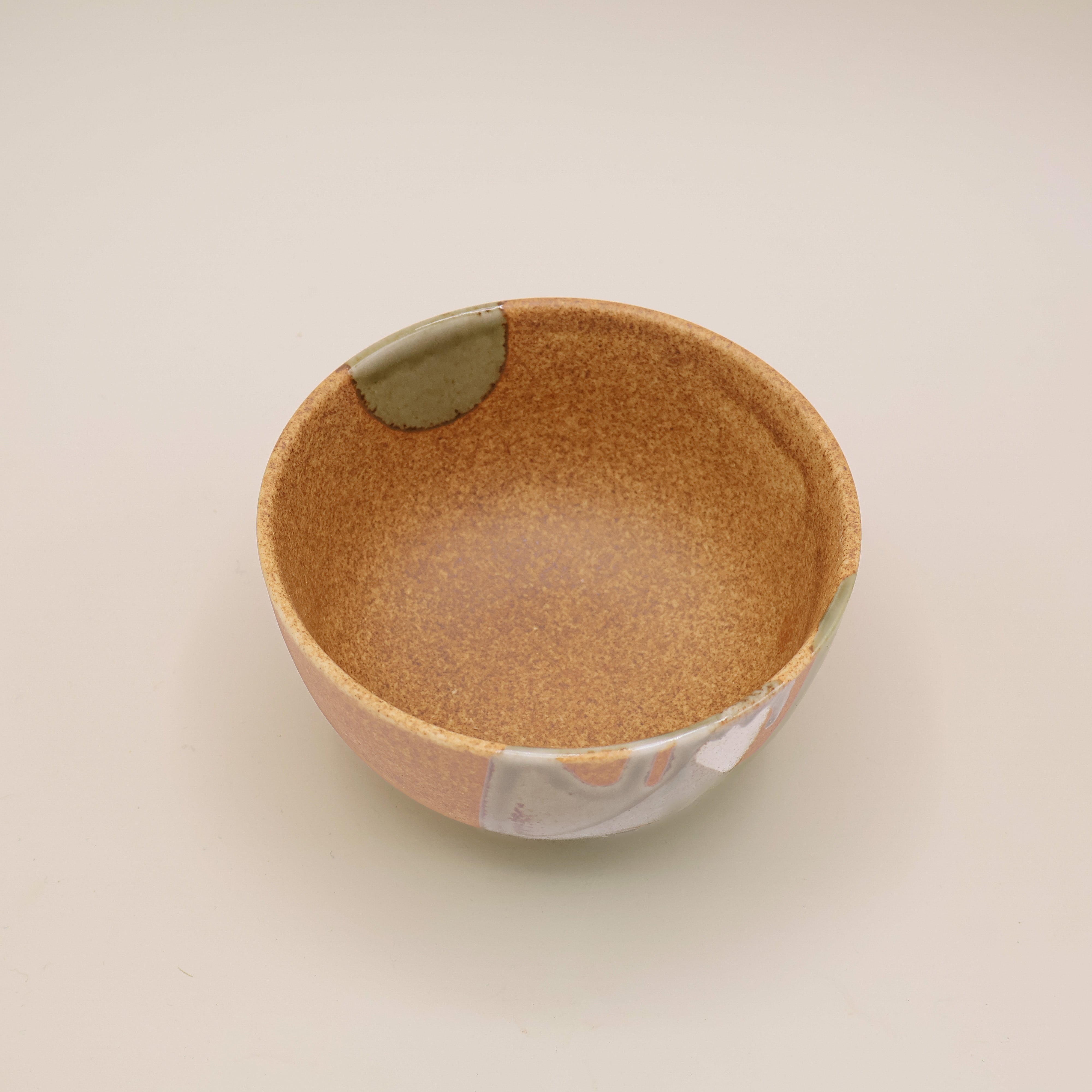 Matchaskål - Orange/brun og grøn