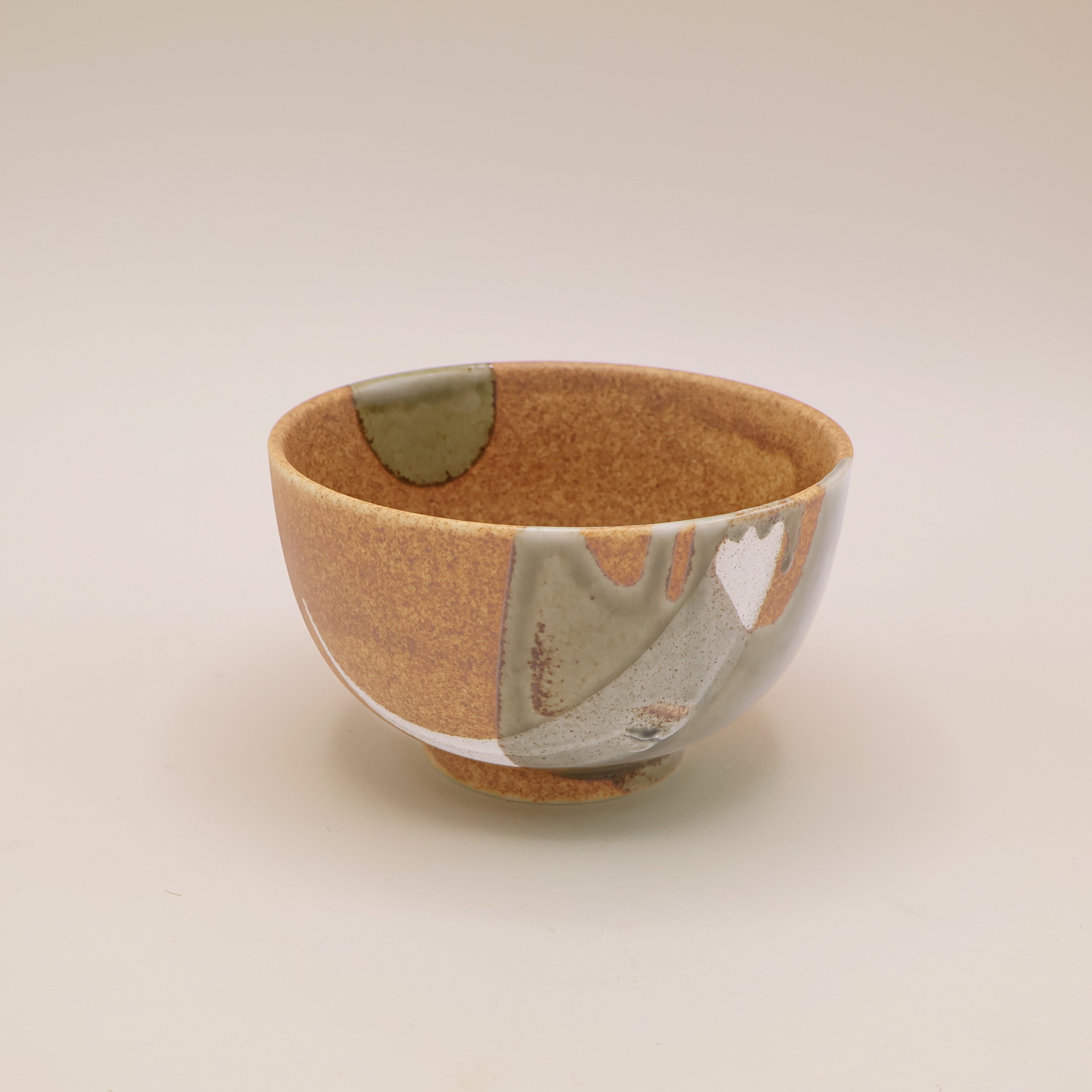 Matchaskål - Orange/brun og grøn