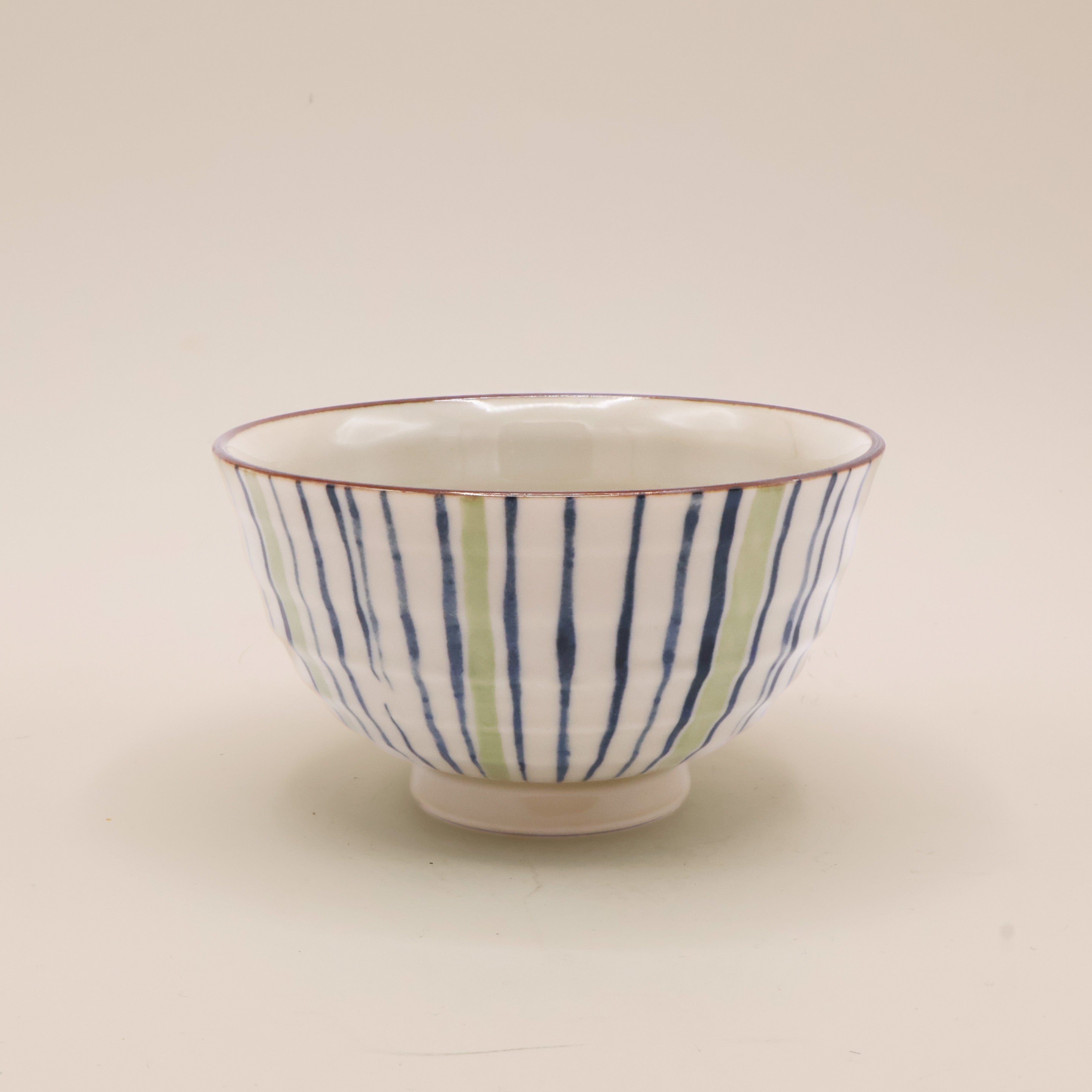 Bowl with blue and green stripes