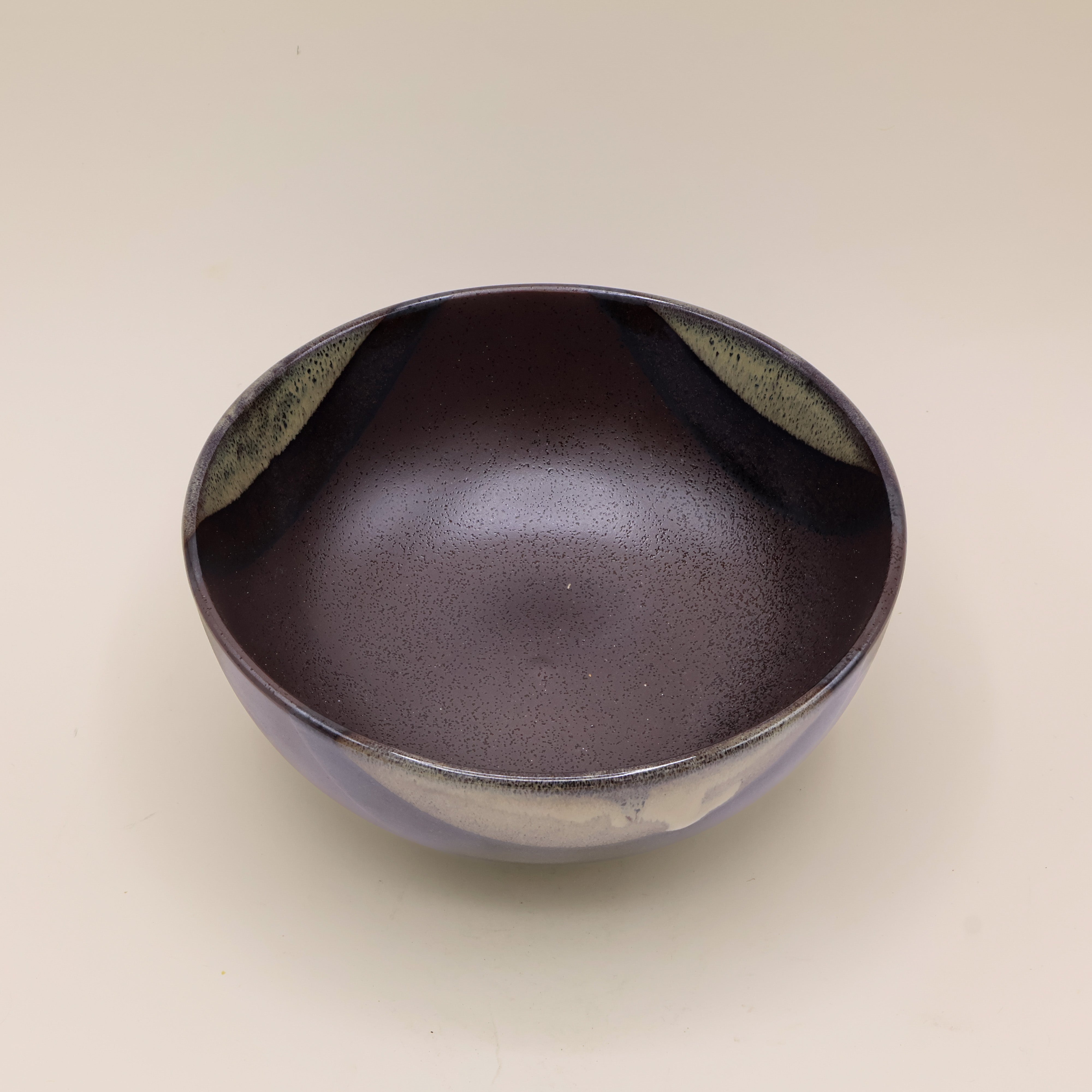 Large bowl with metallic brown glaze