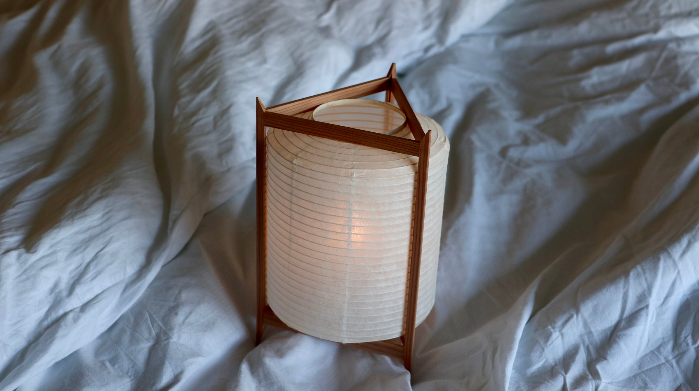 Trådløs LED lampe i rispapir