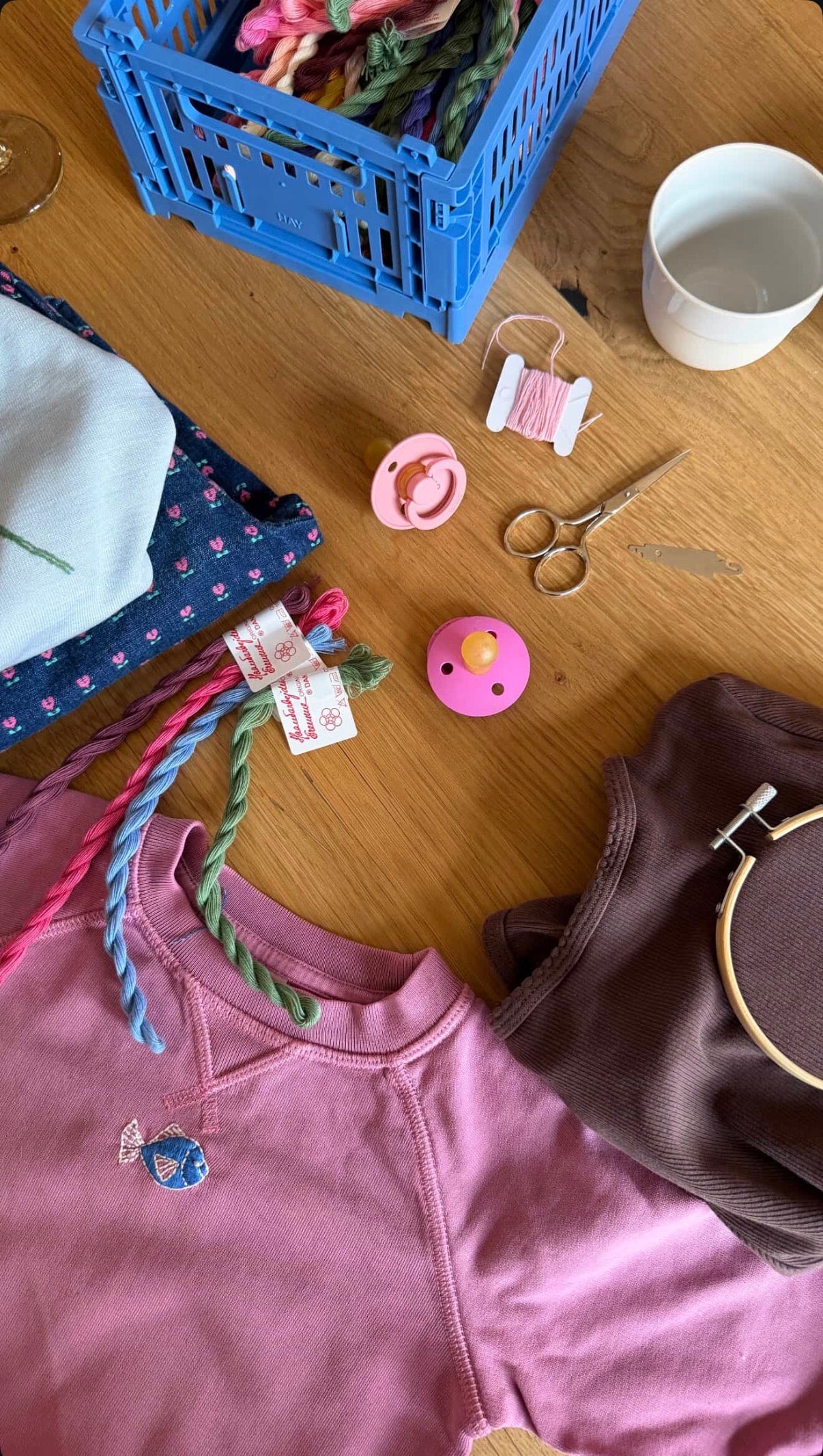 Maternity embroidery with Mender Society