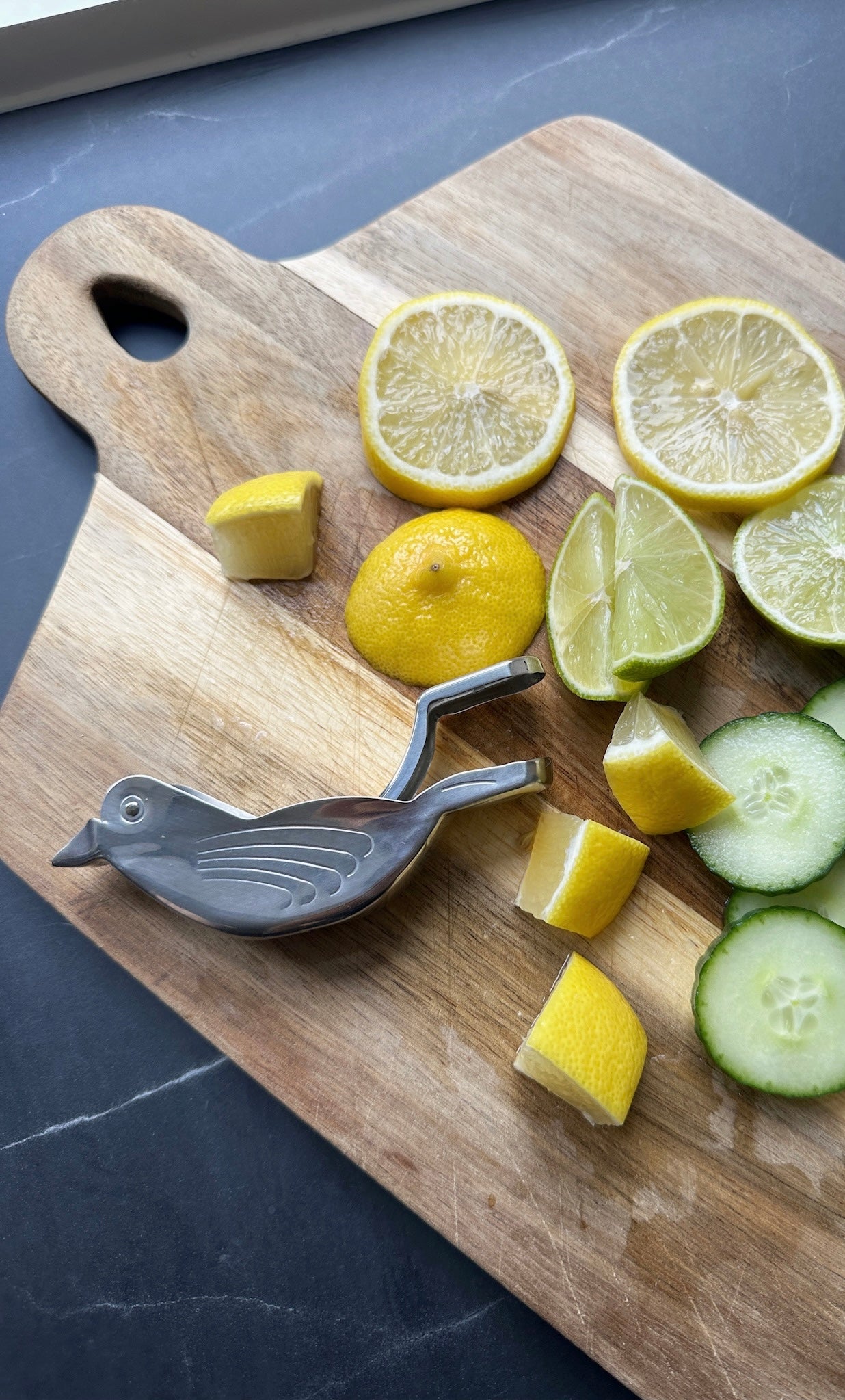 Stainless steel citrus juicer with bird motif - 50%
