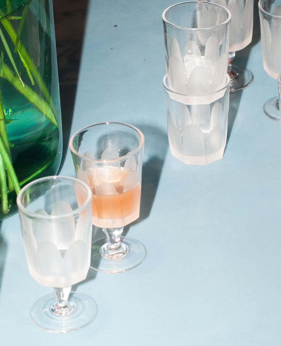 Facet Stem Glass 02 Set of two