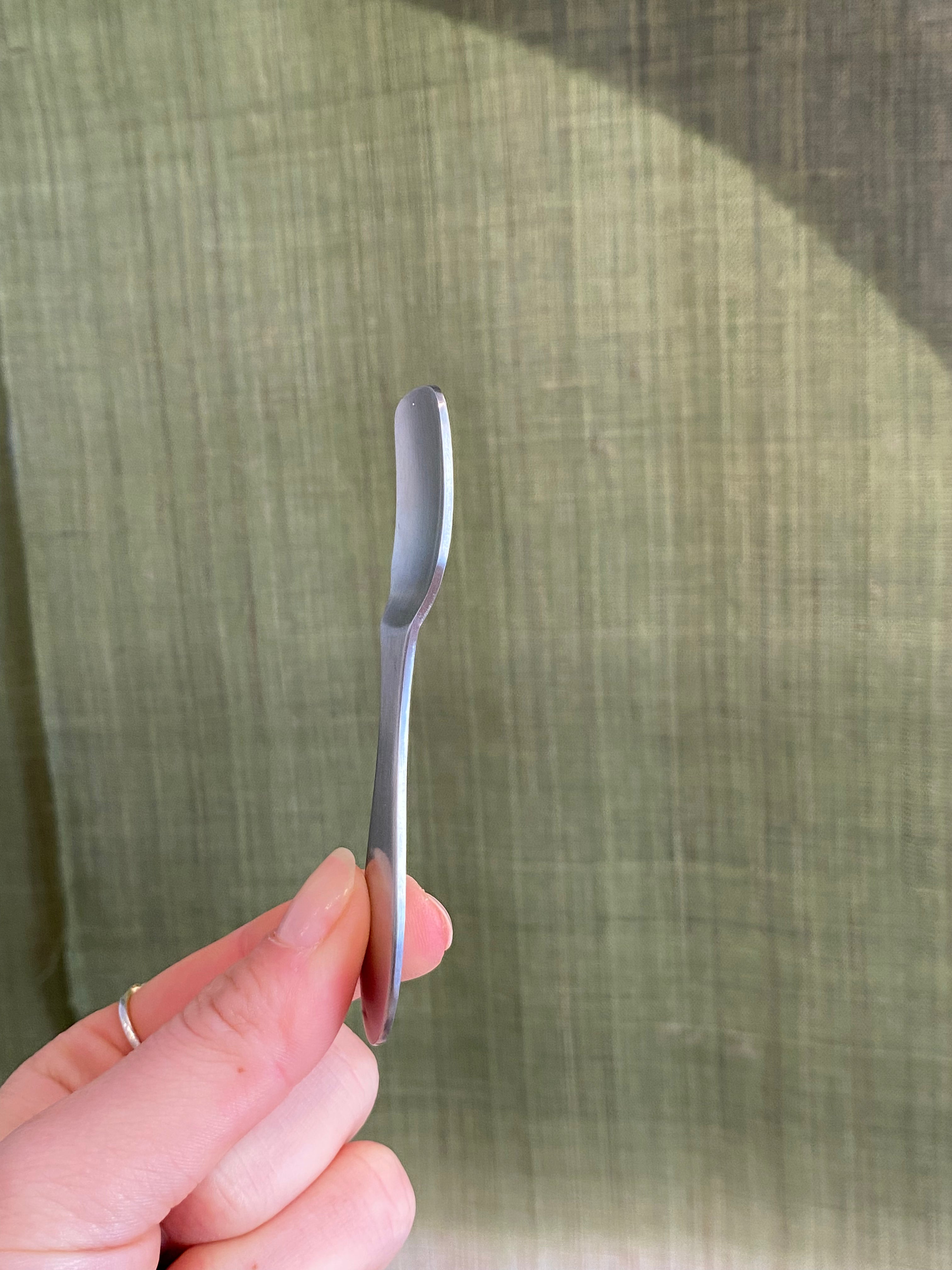Small square spoon in steel