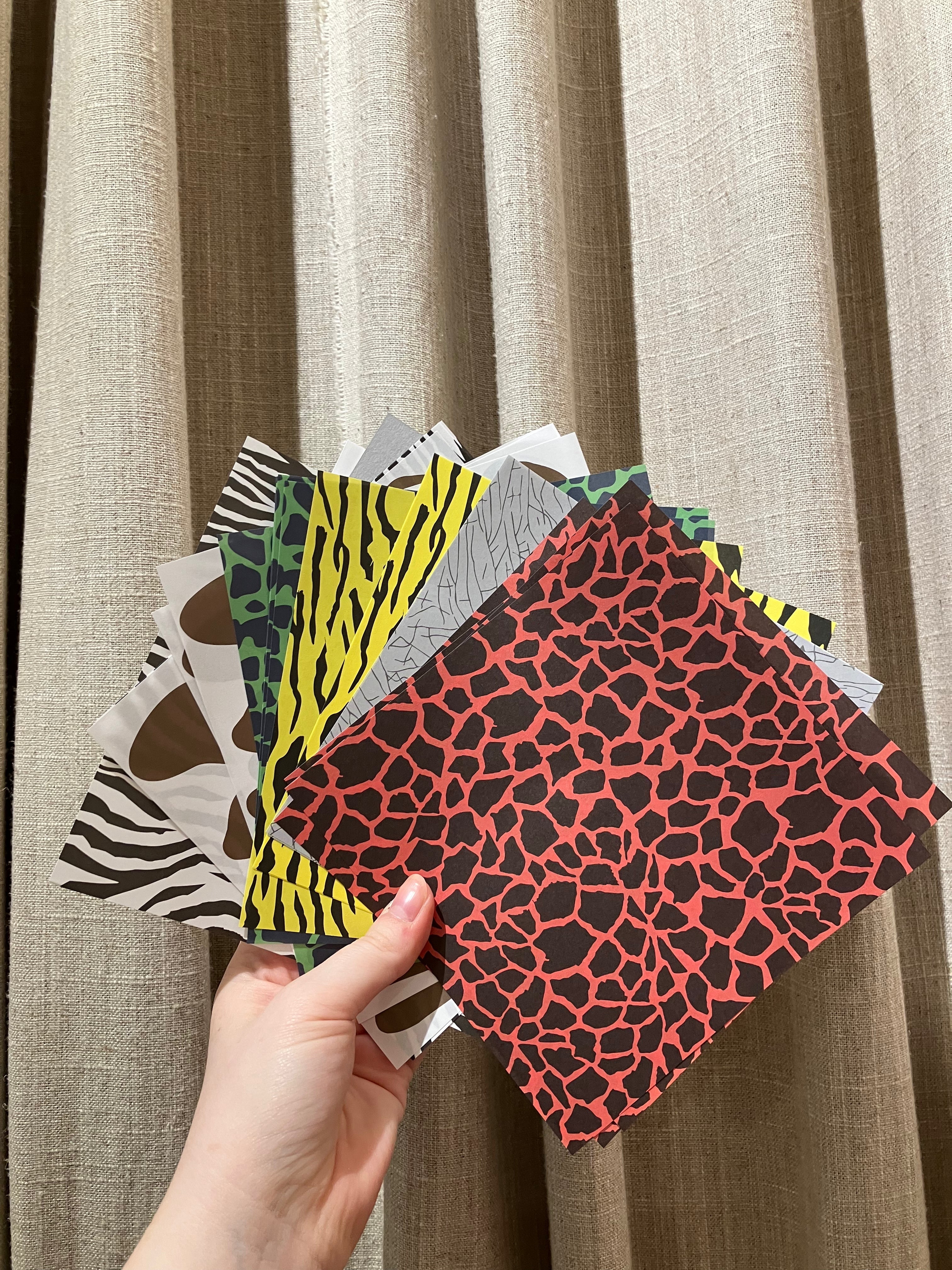 Origami paper with animal print