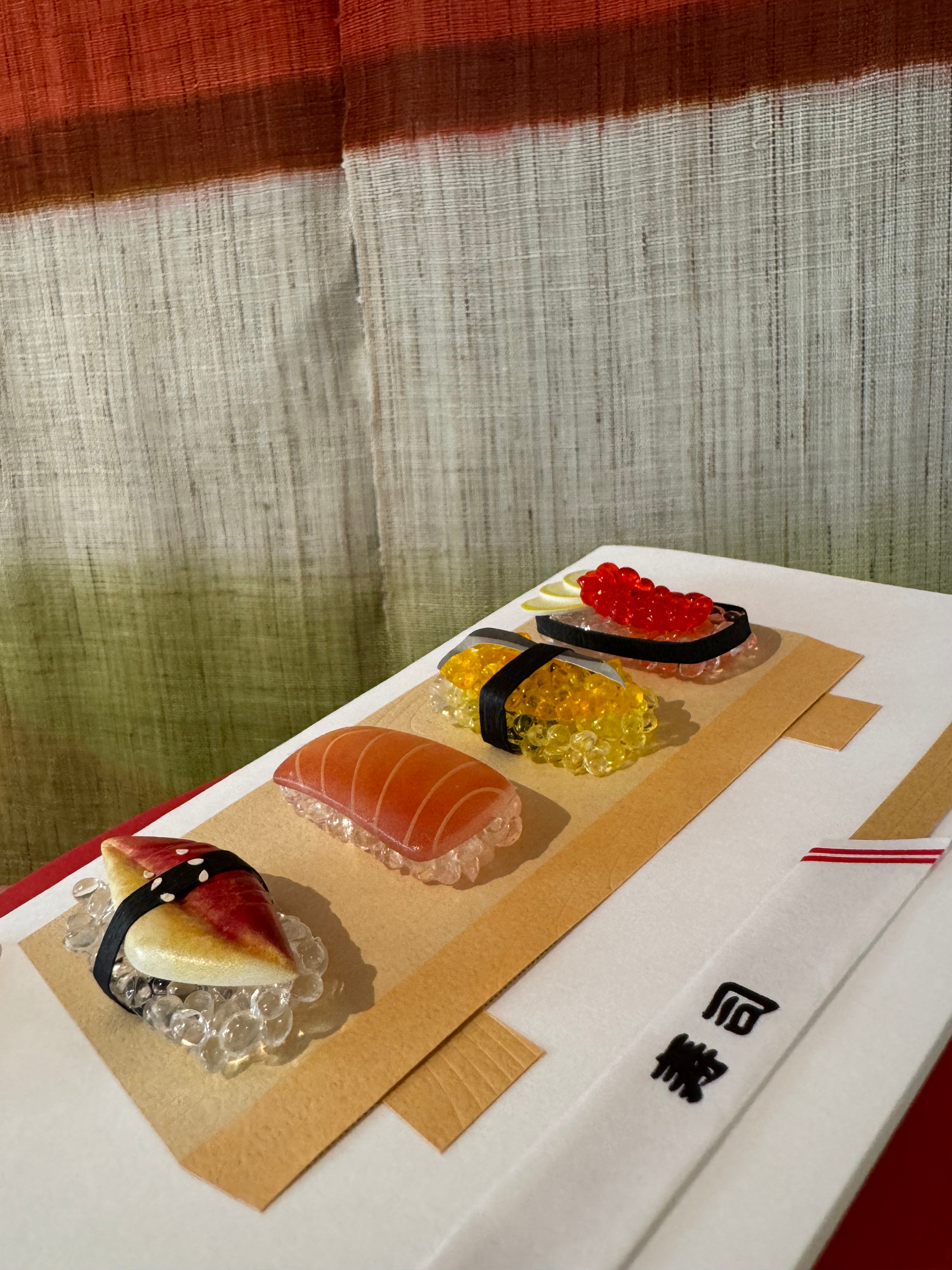 Håndlavet kort med sushi