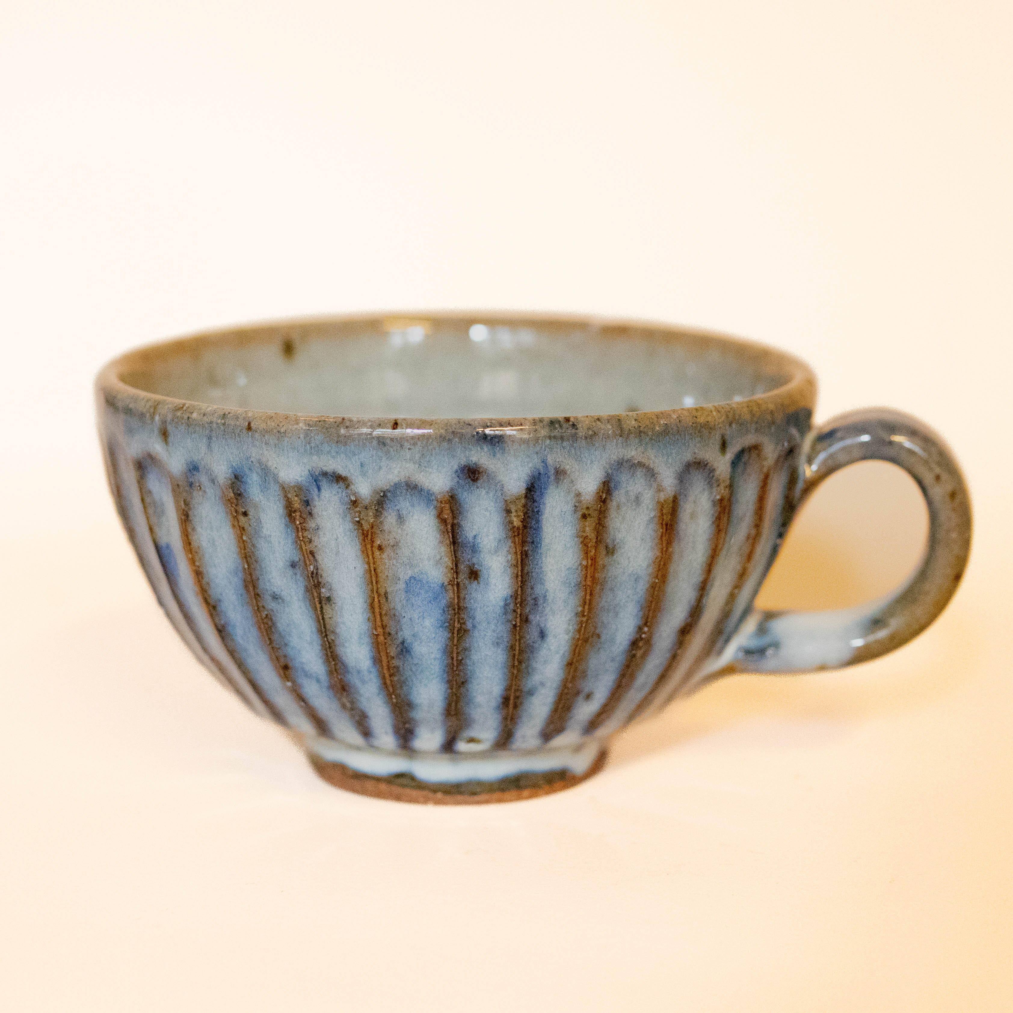 Large cup with blue glaze