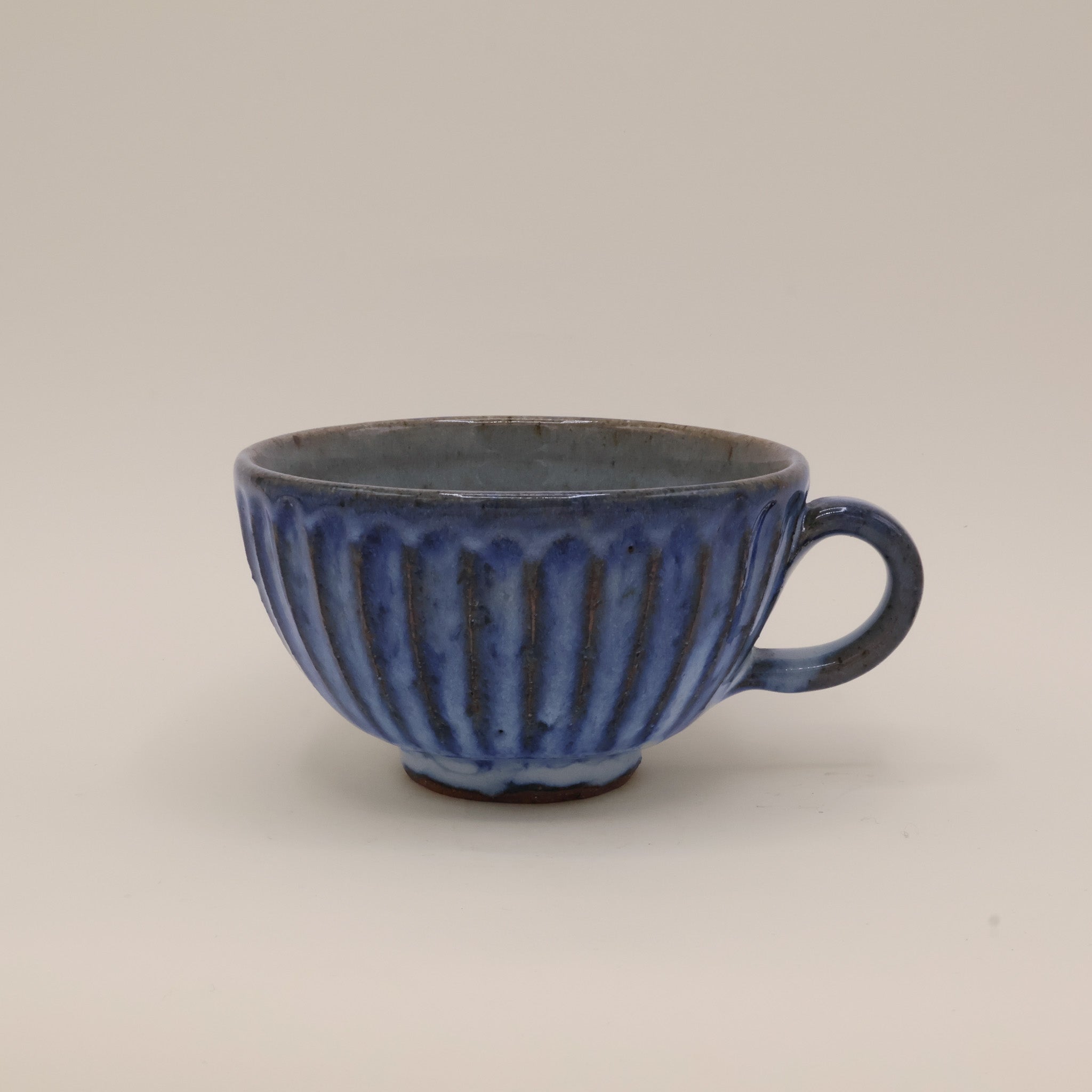 Large cup with blue glaze