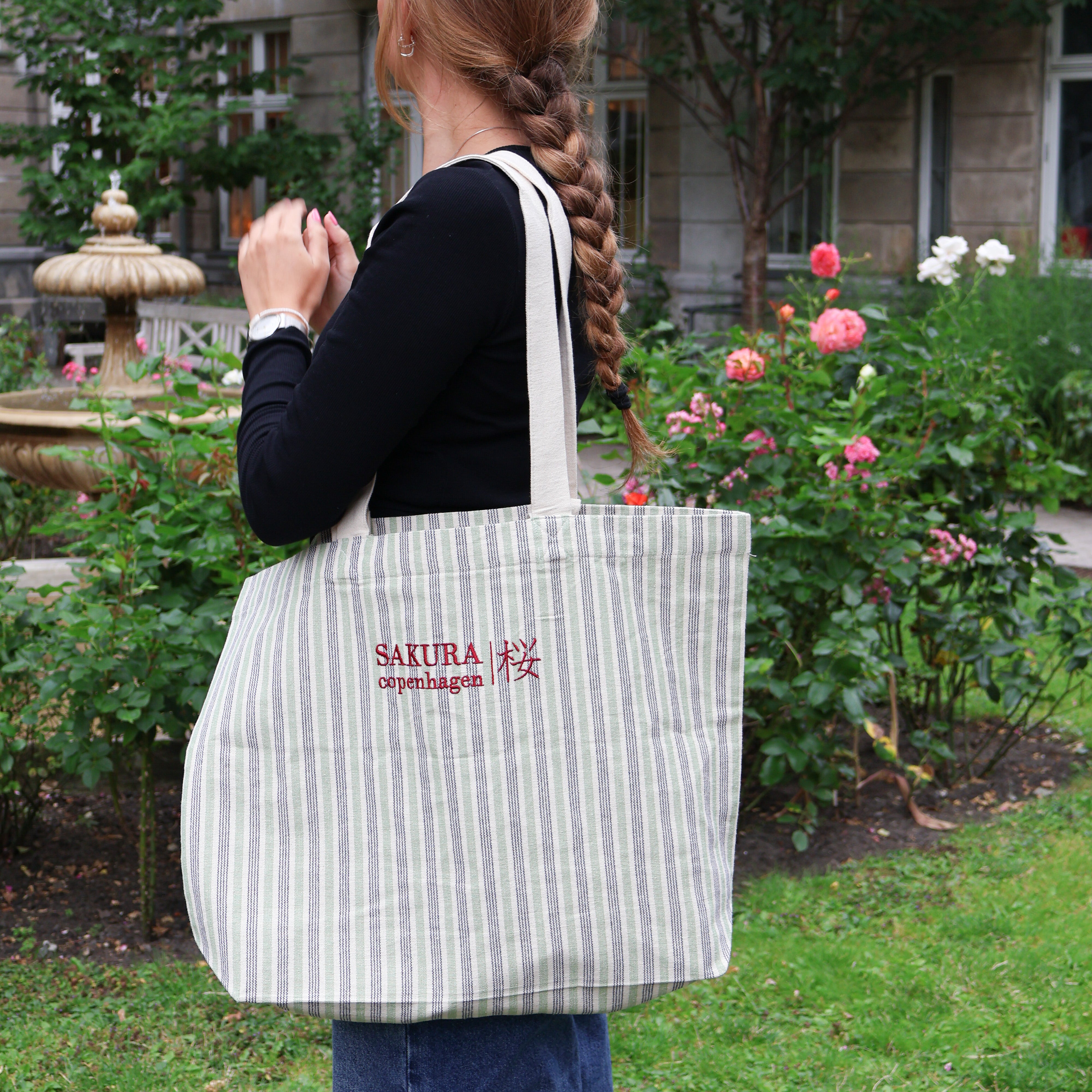 Sakura Copenhagen Tote Bag & Snorretrækspose - Striber