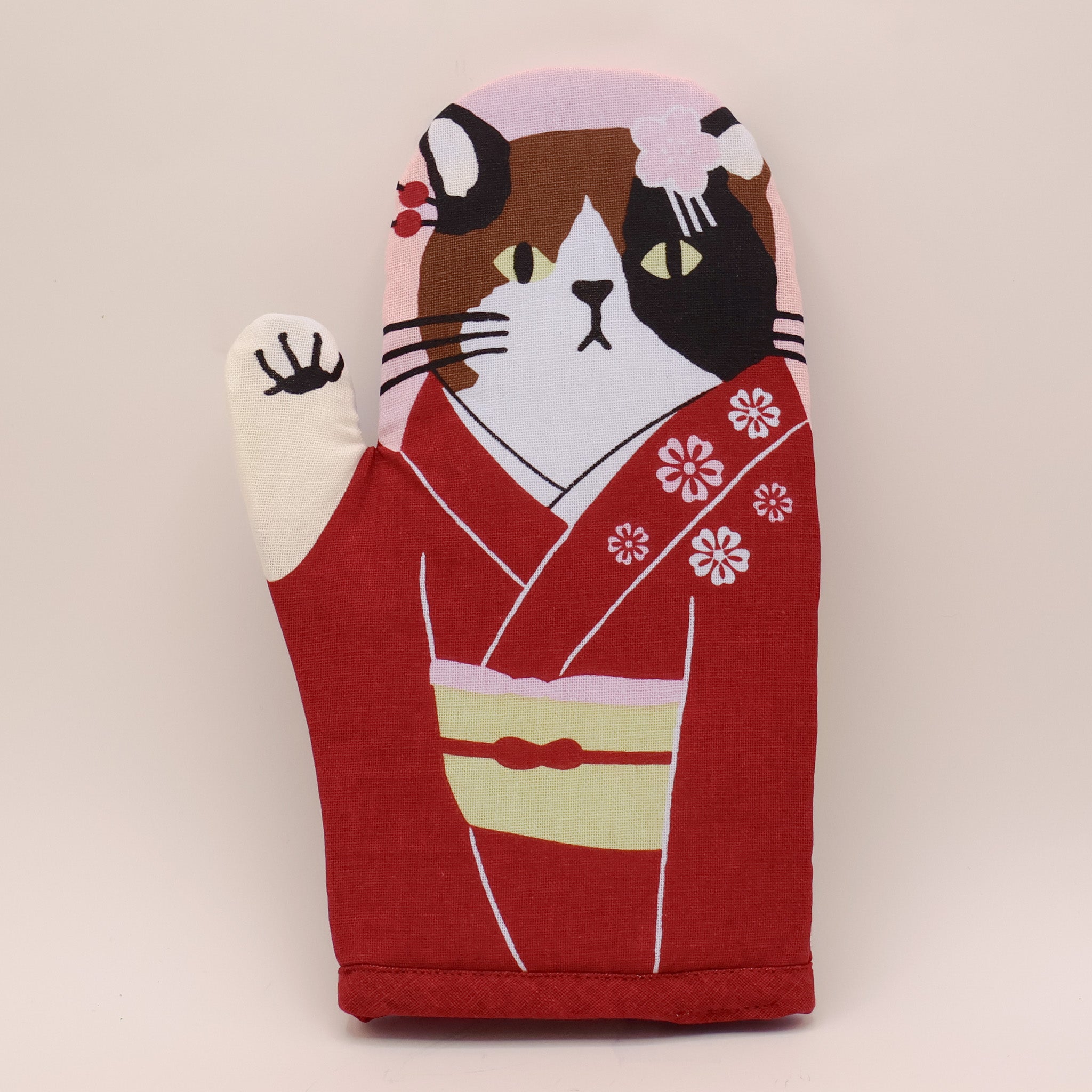 Grillhandske med kat i kimono