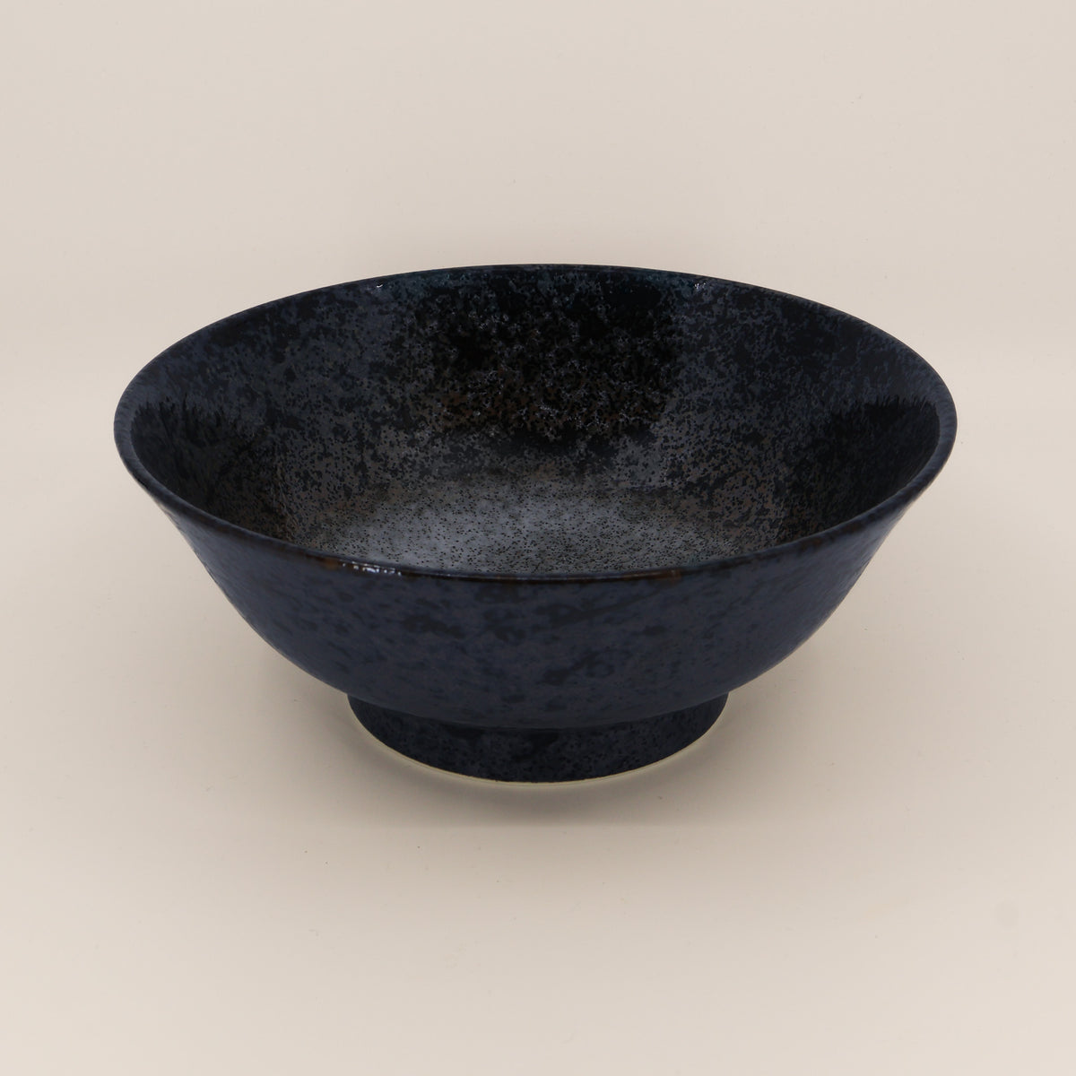 Ramen bowl with black and grey ombre glaze