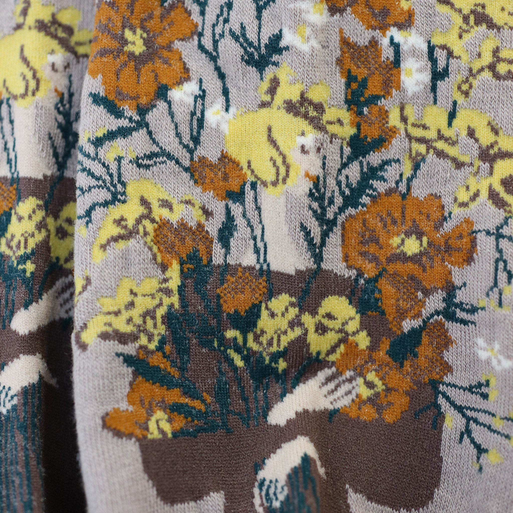 Andé knee-high socks - with flowers and a lady (multiple variants)