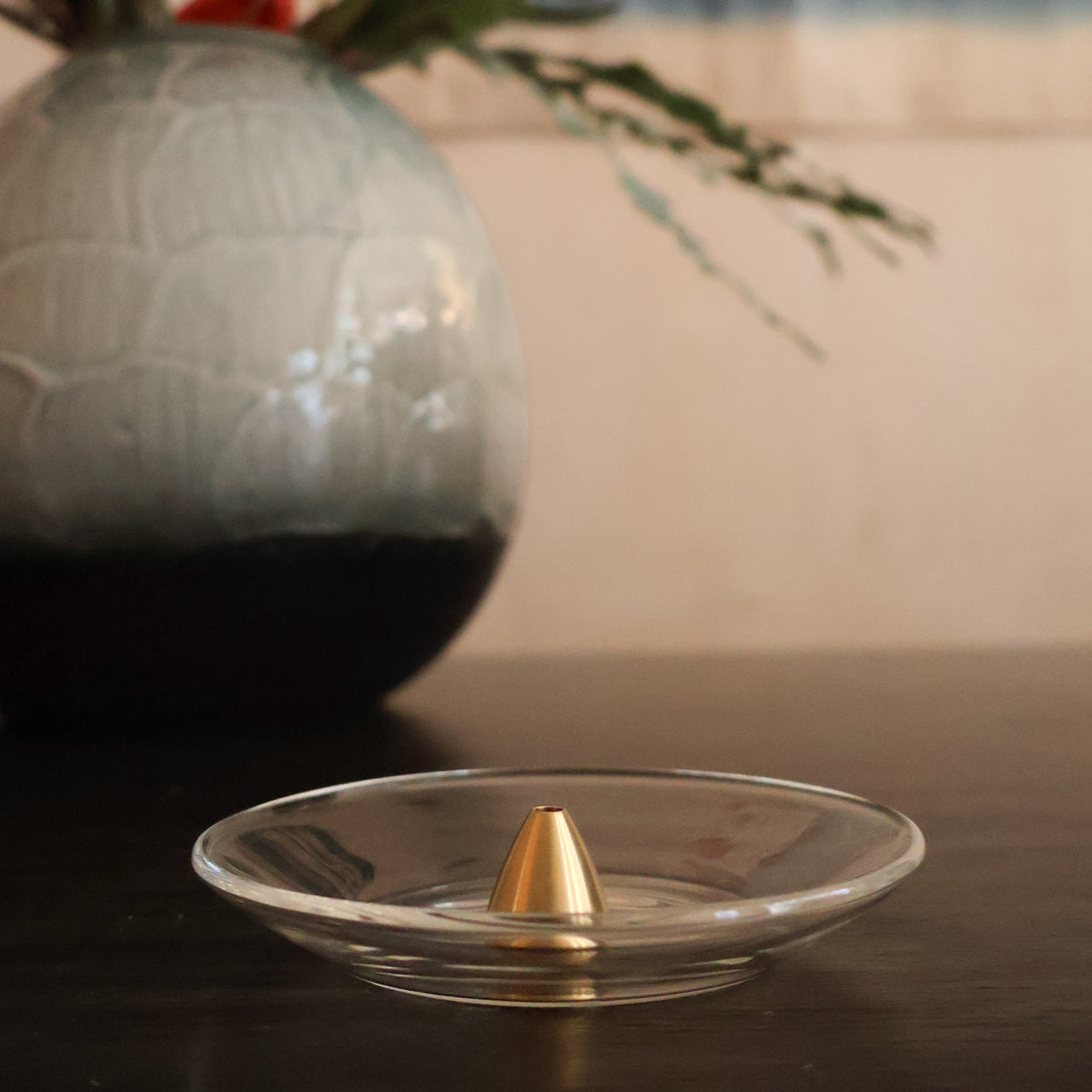 Holder til røgelse - Glas og messing / Triangle