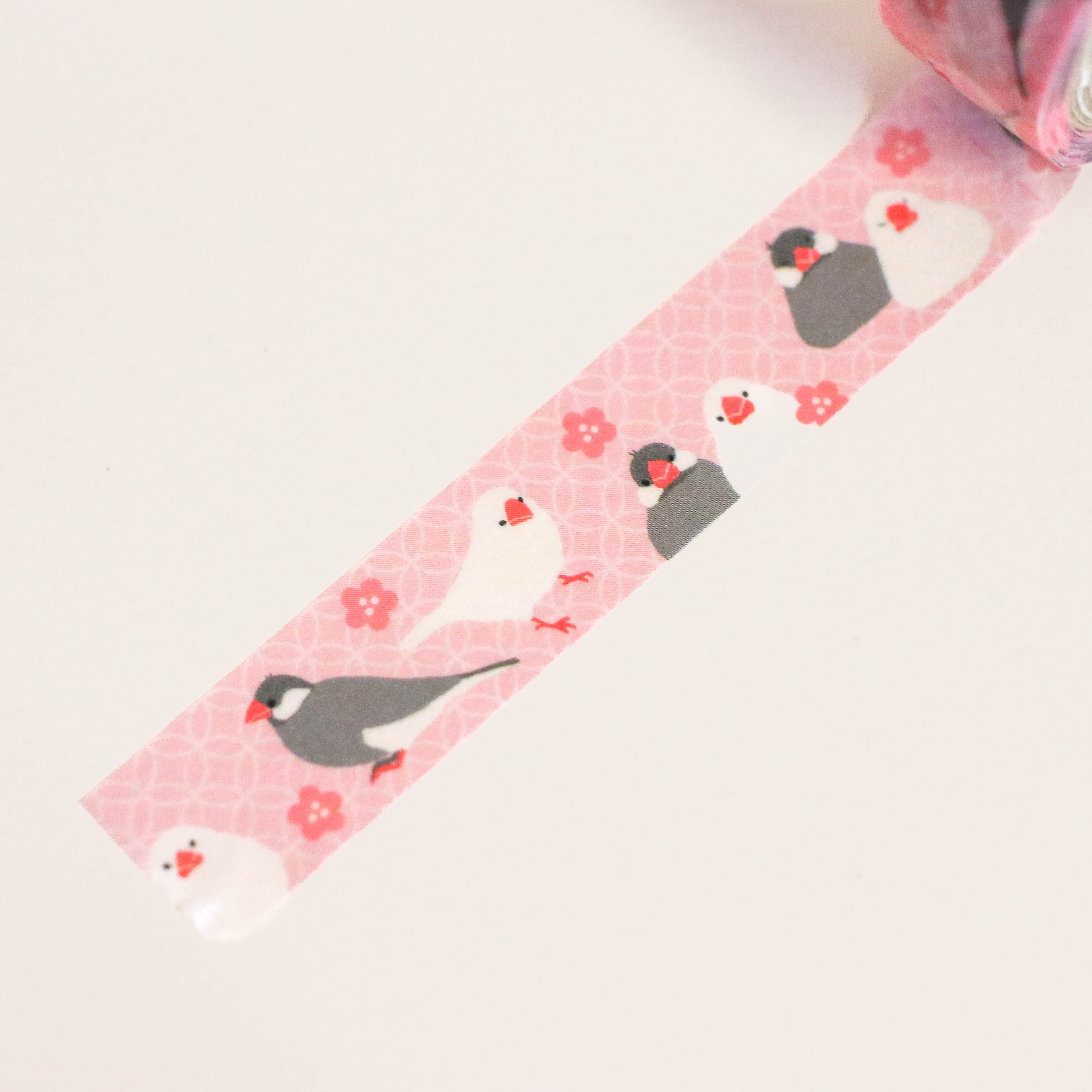 Decorative tape: Pink with doves