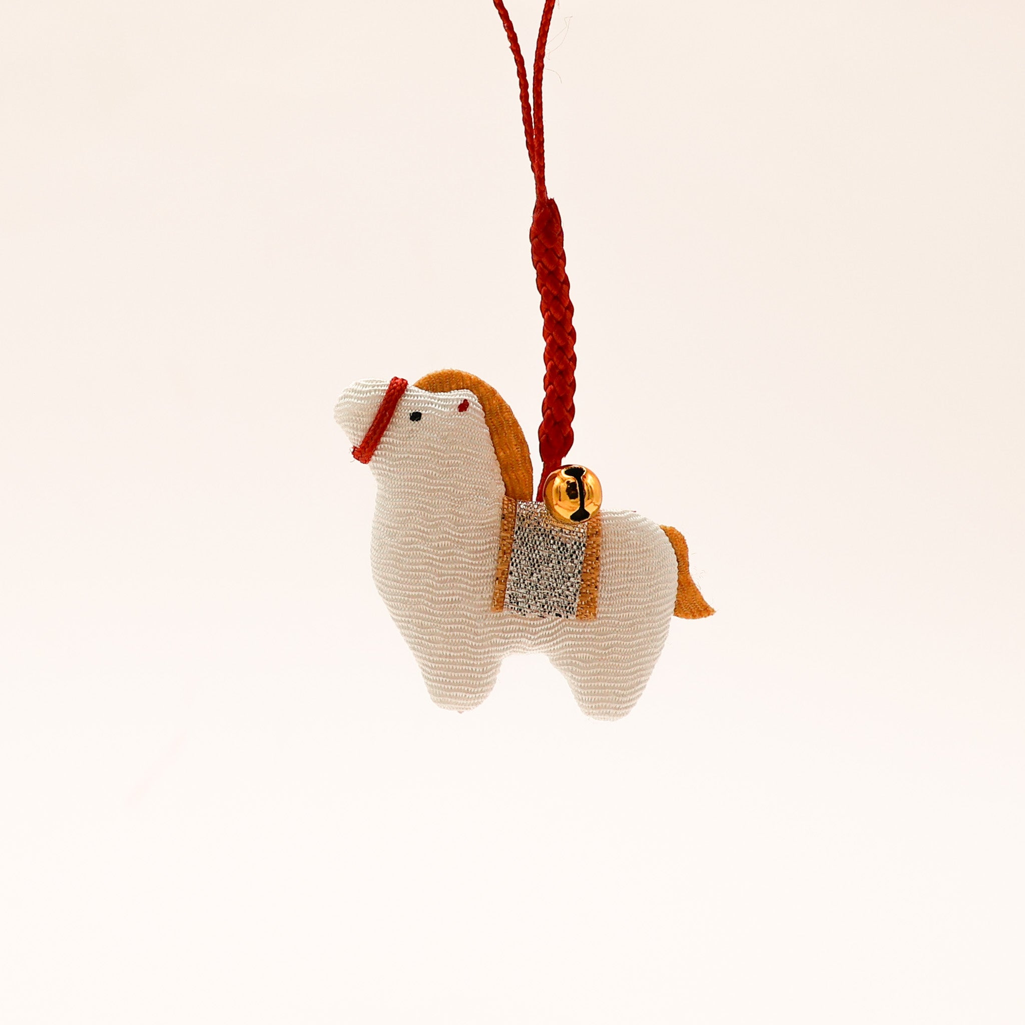 Håndlavet hesteophæng - hvid med sølv