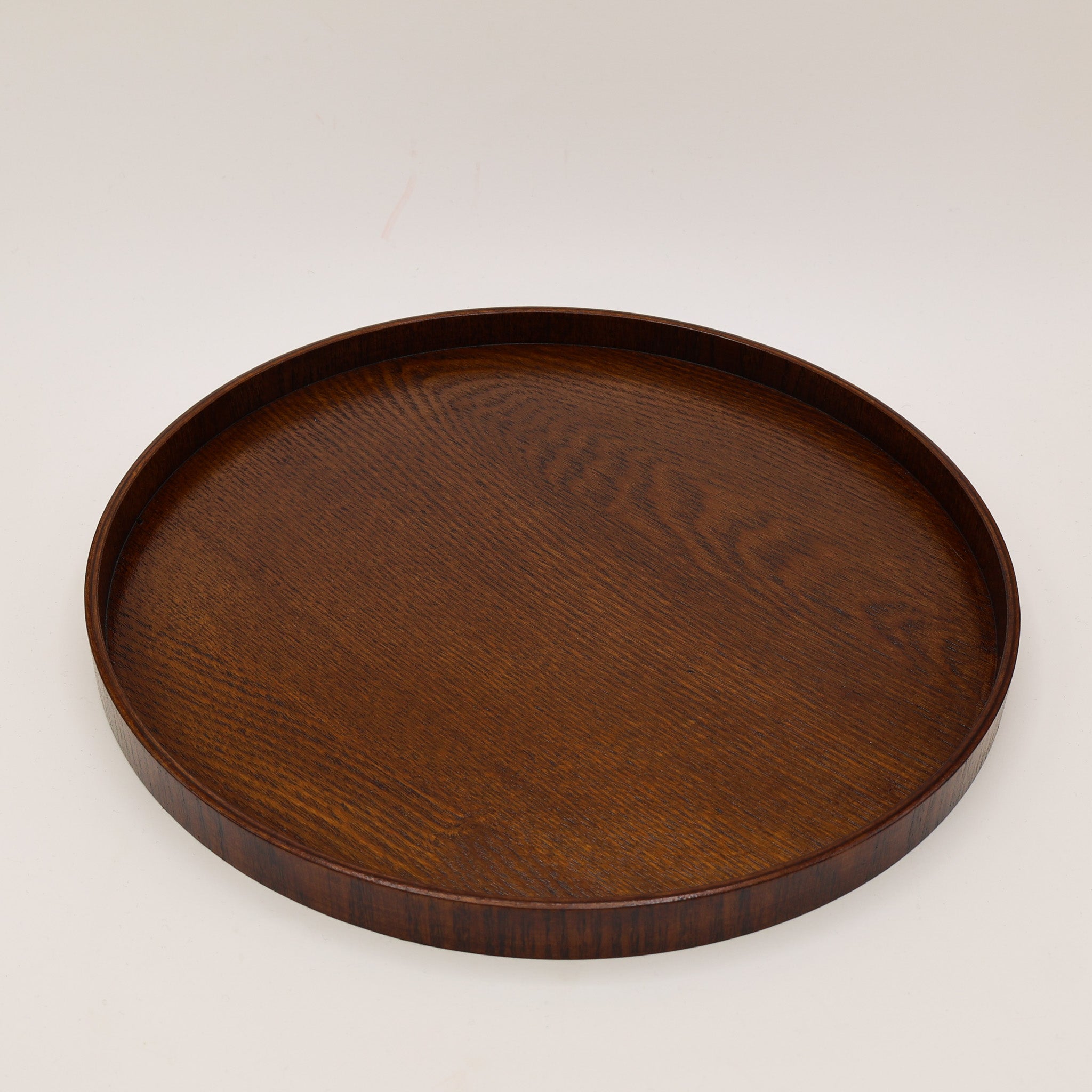 Rund træbakke - Mørkebrun