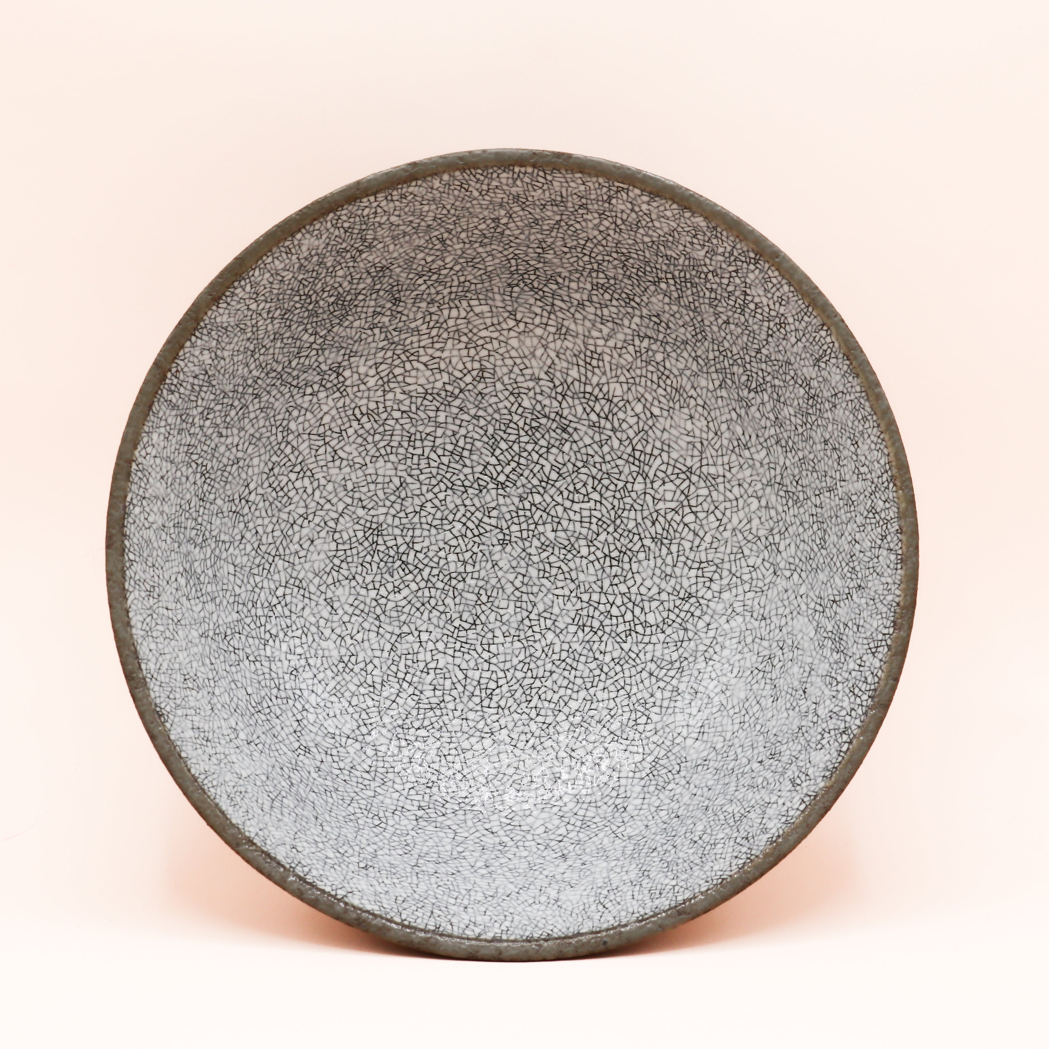 Ramen bowl grey/brown with cracked pattern