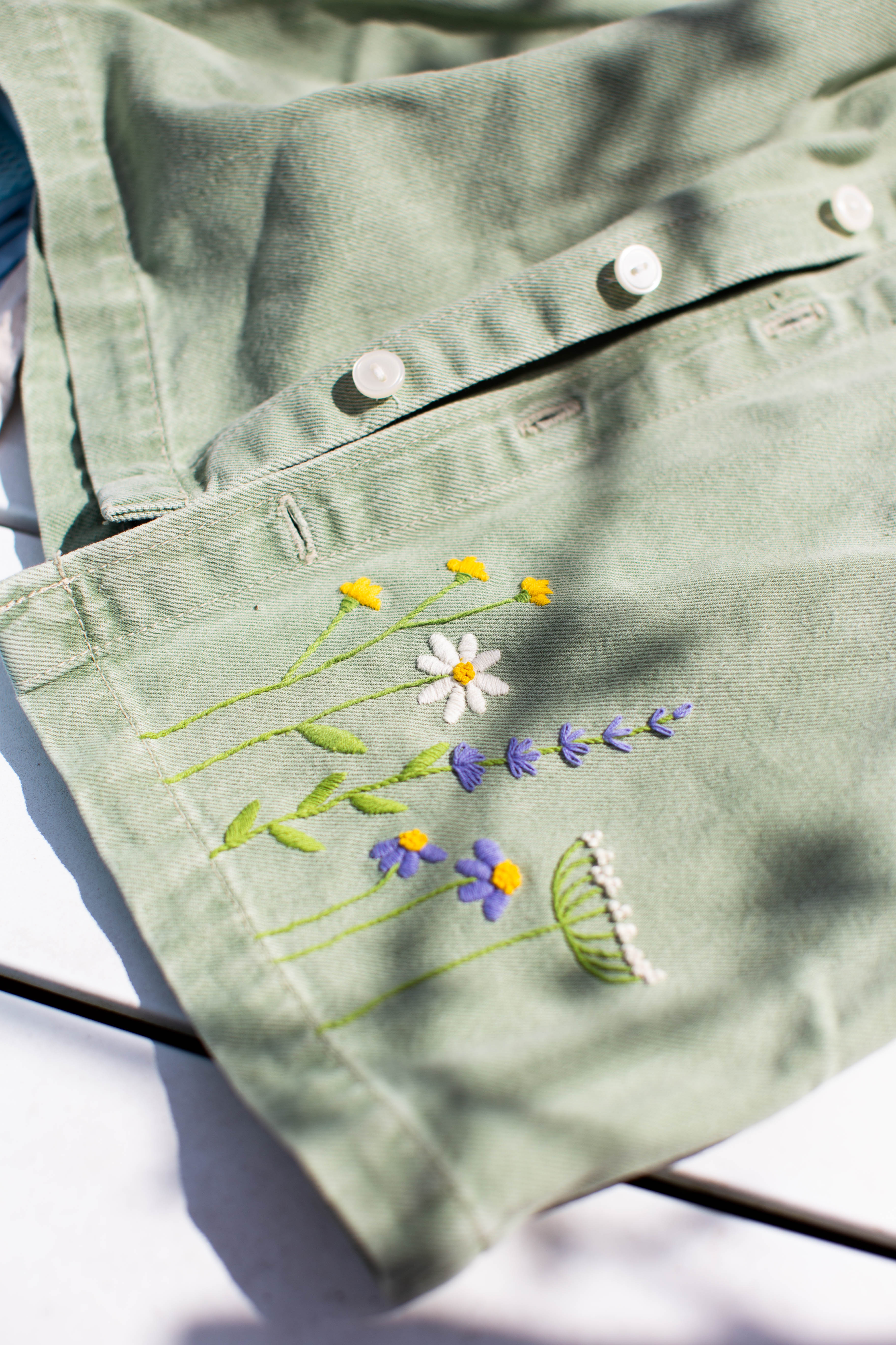 Maternity embroidery with Mender Society