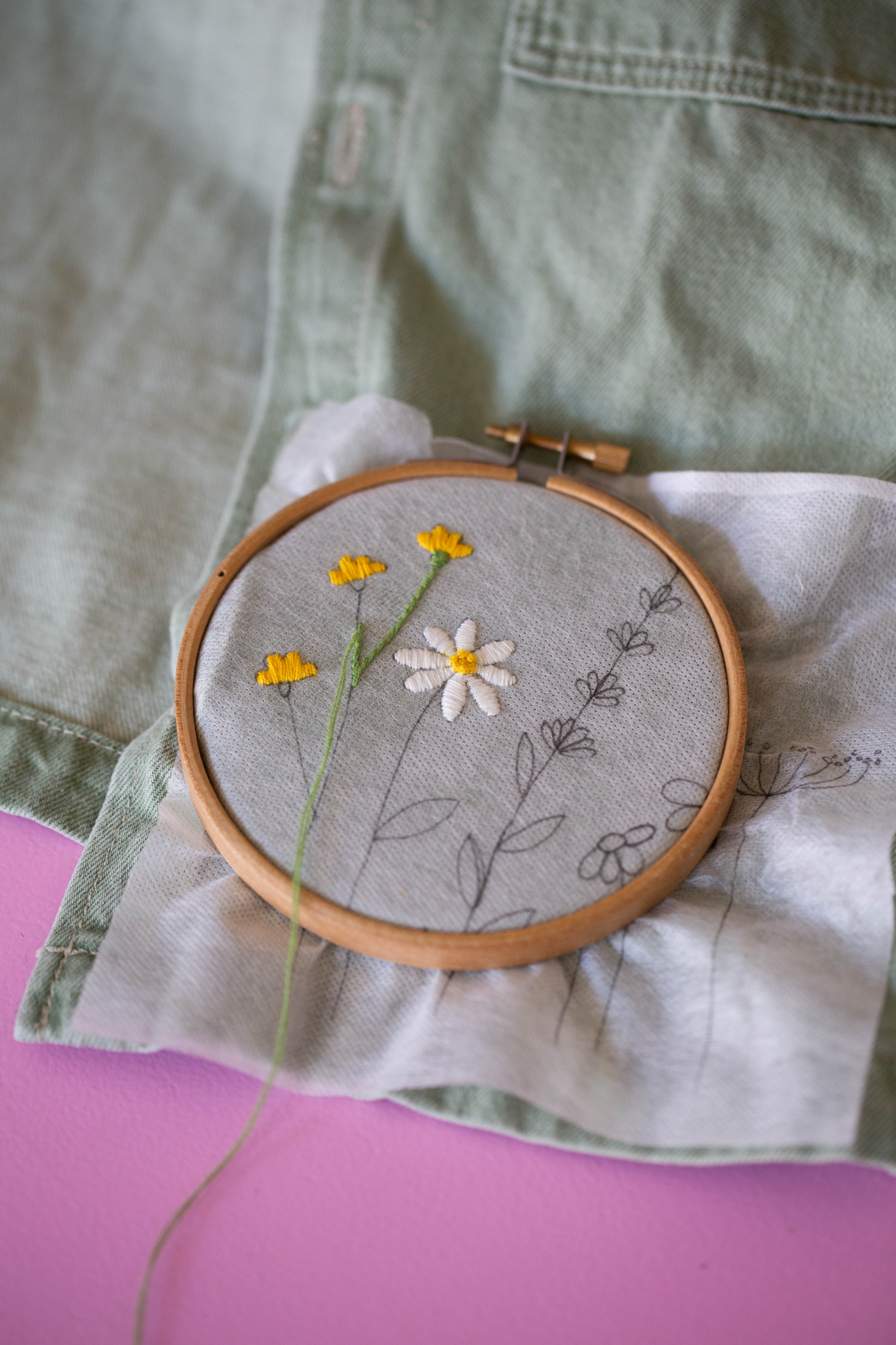 Maternity embroidery with Mender Society