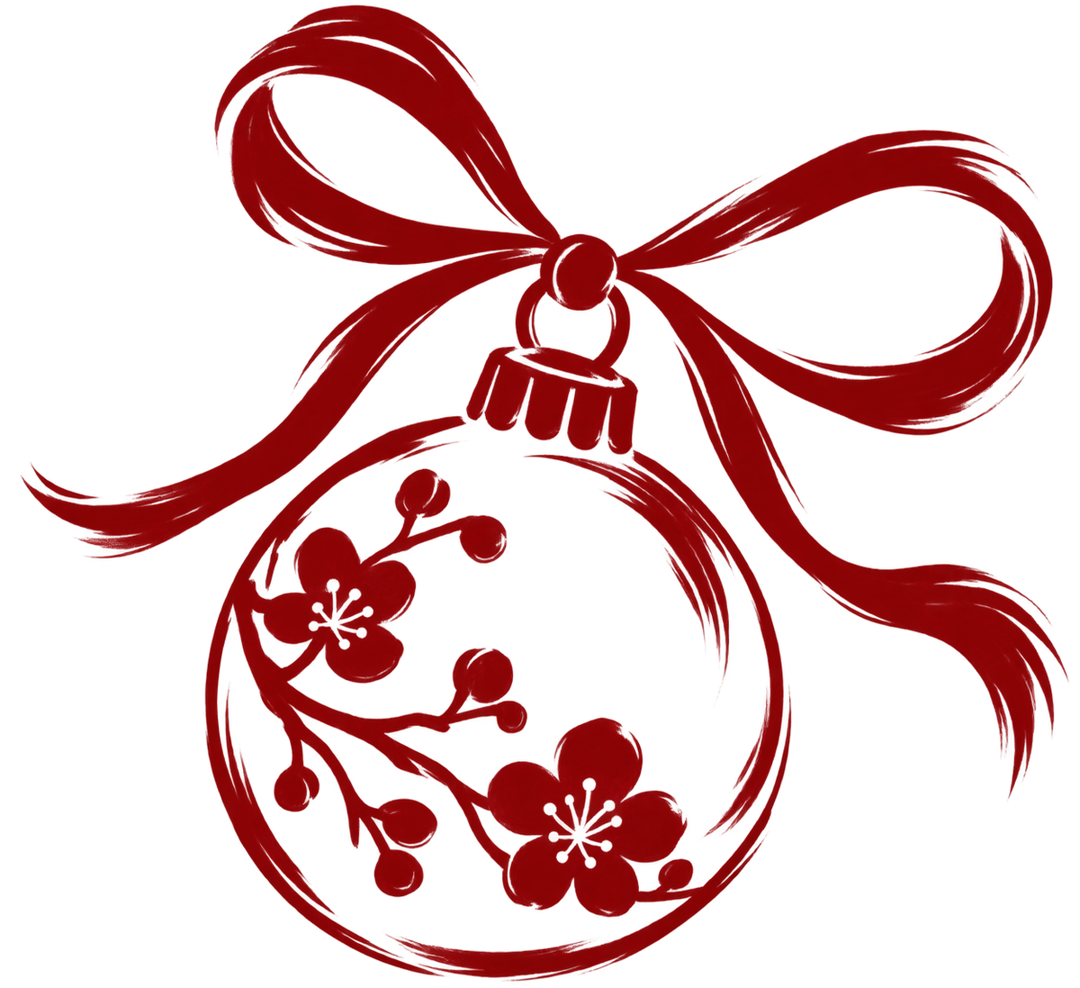 julepynt med blomster