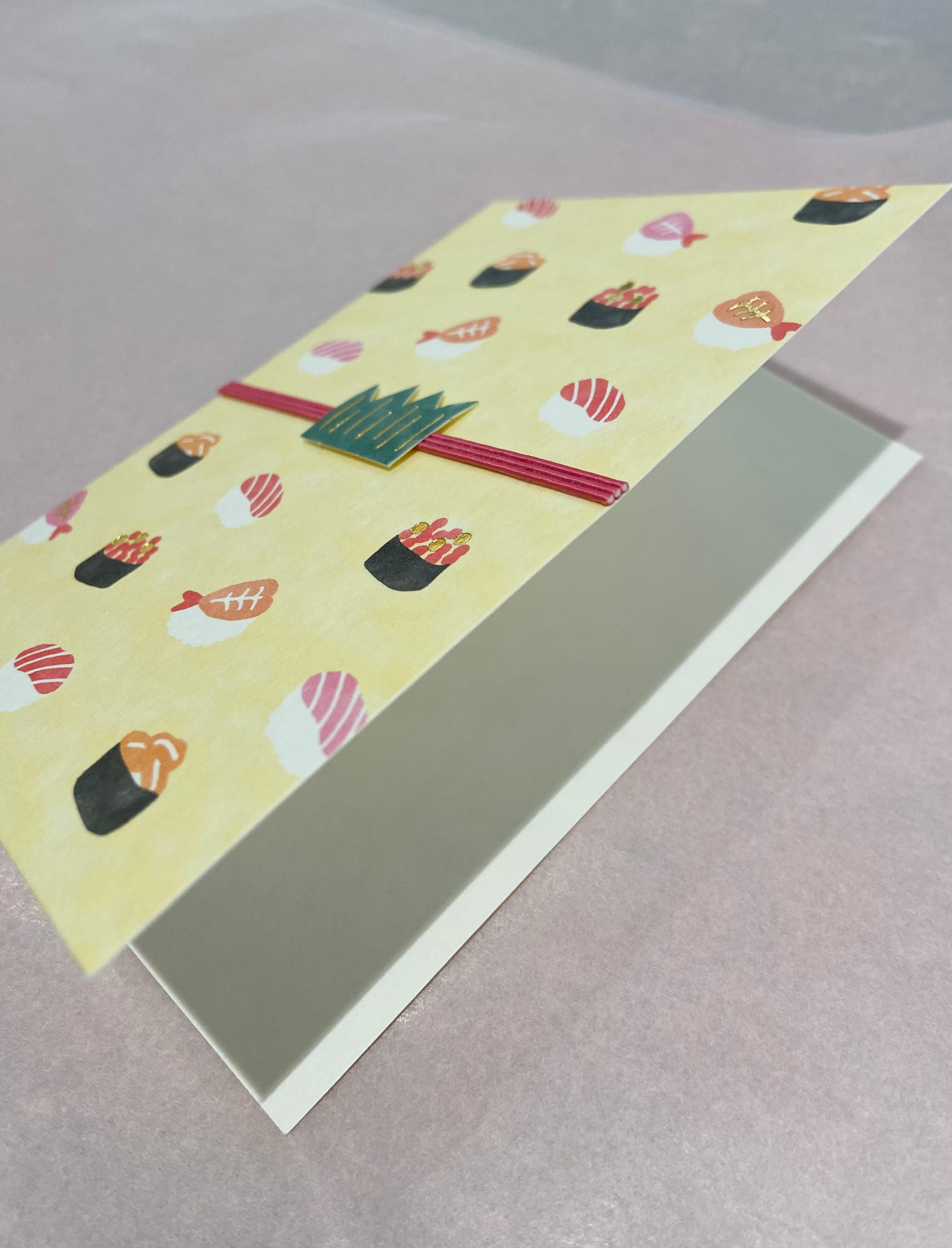 Japanese card with sushi