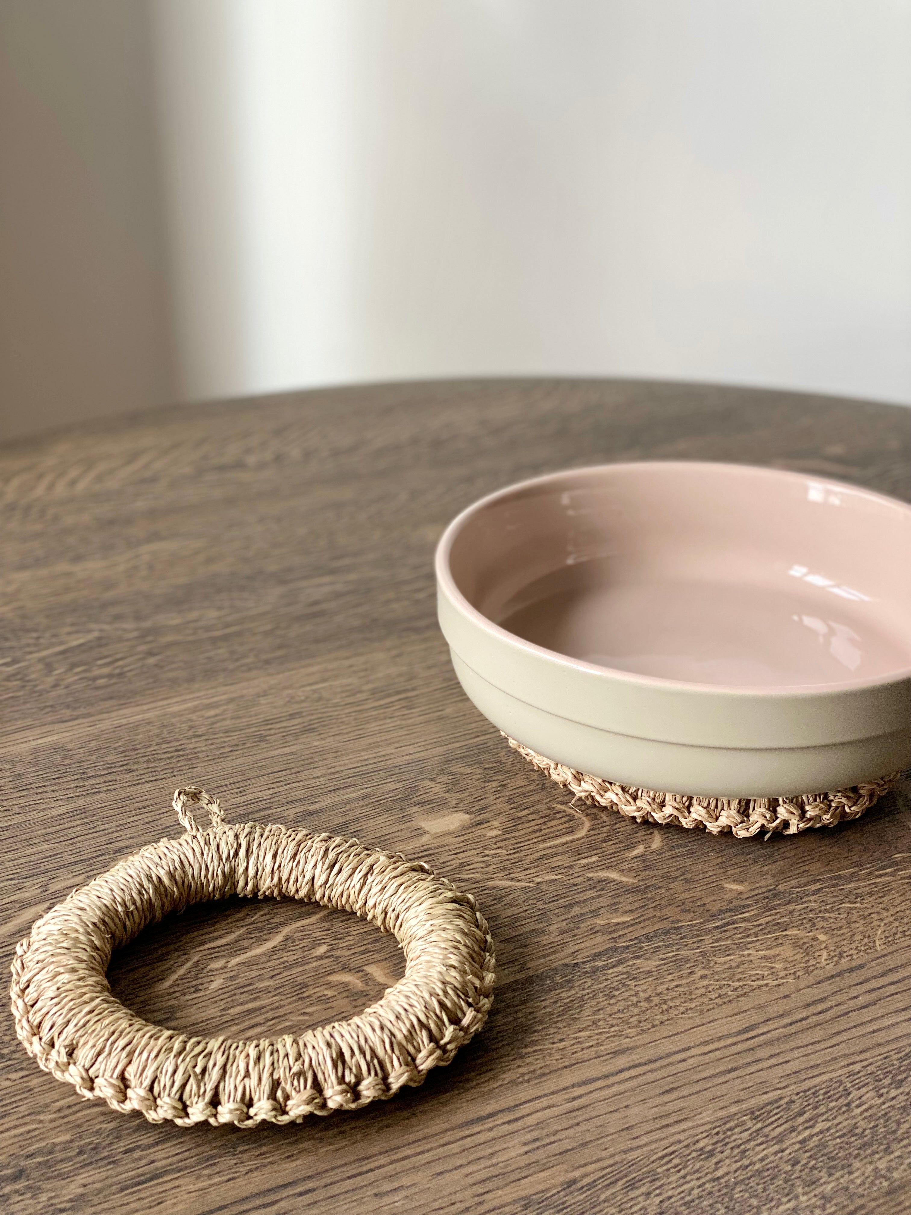 Hand-braided straw placemats