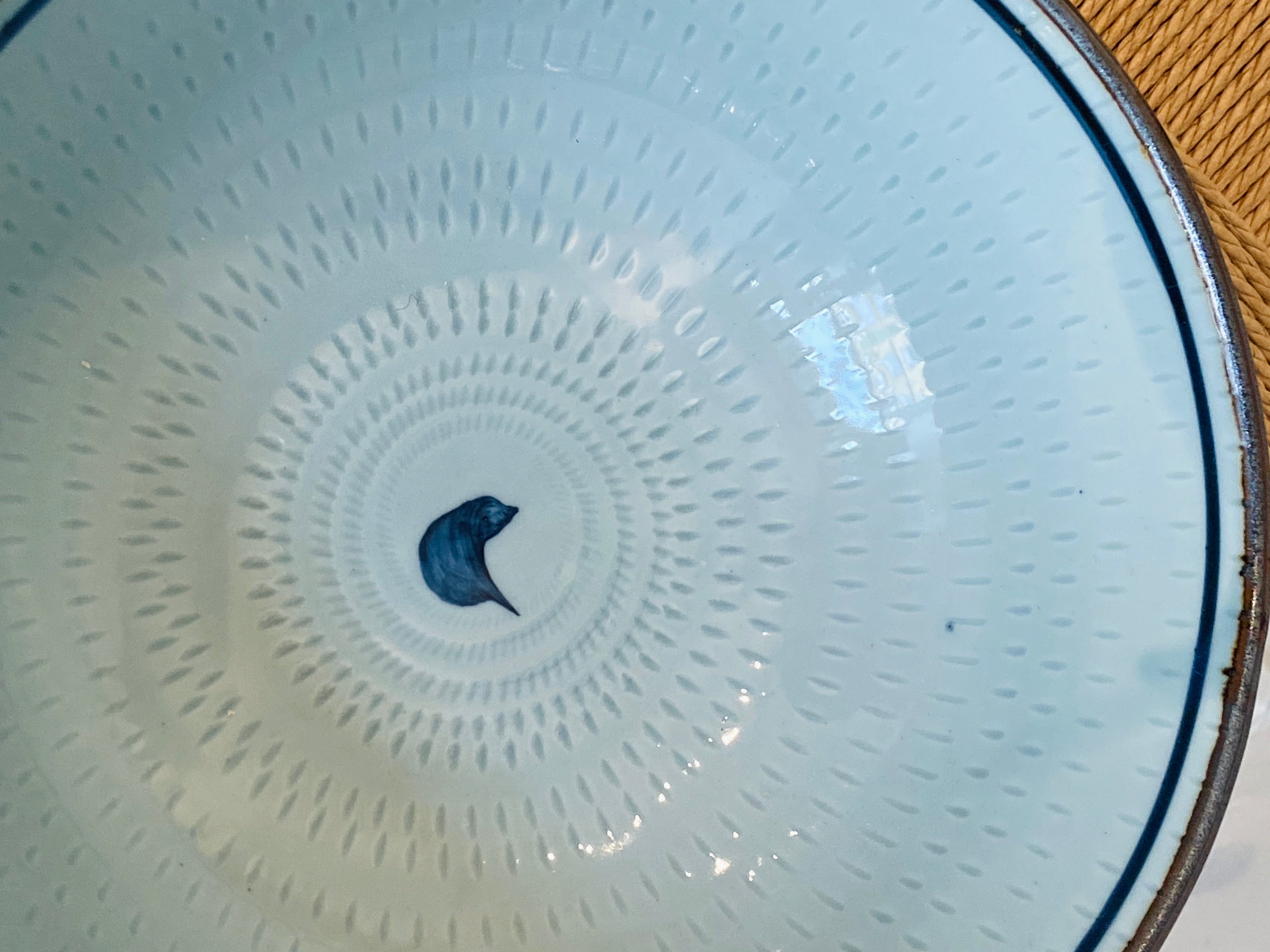 Stor håndmalet ramenskål med japanske motiver