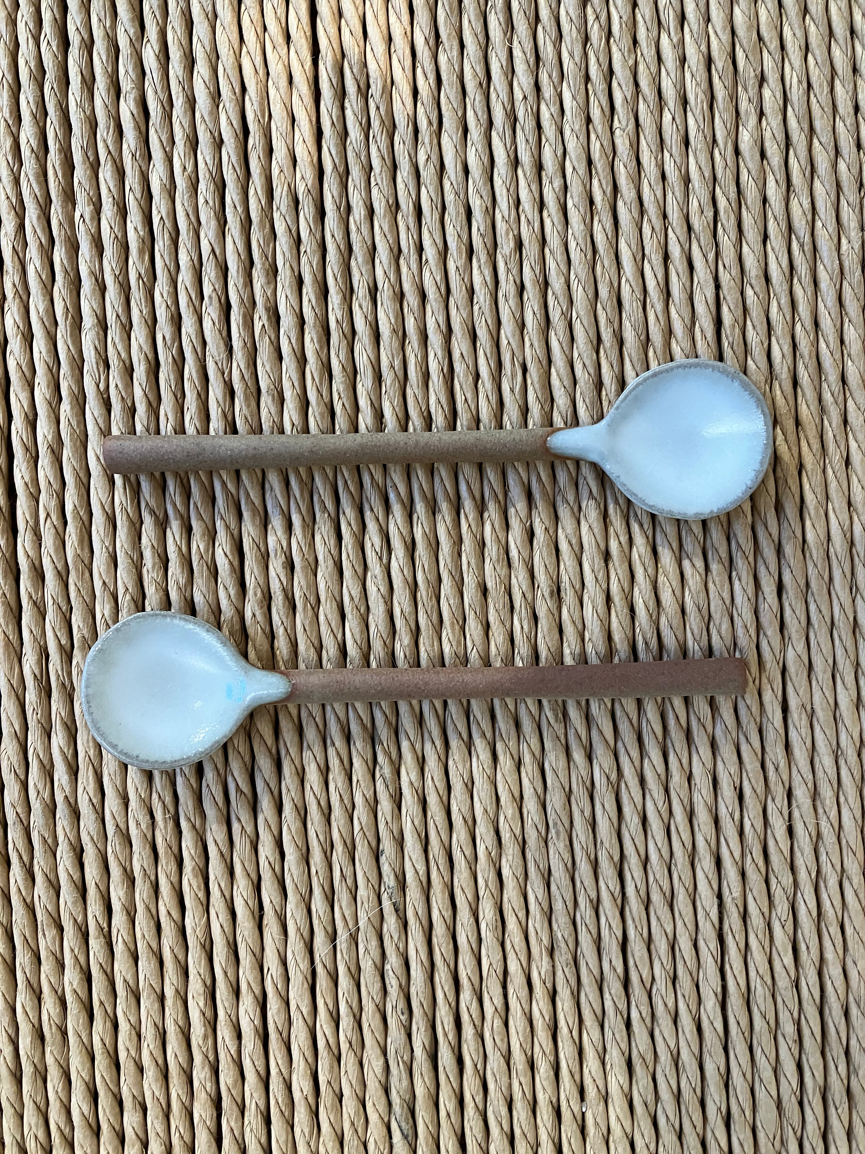 Ceramic spoon with white glaze