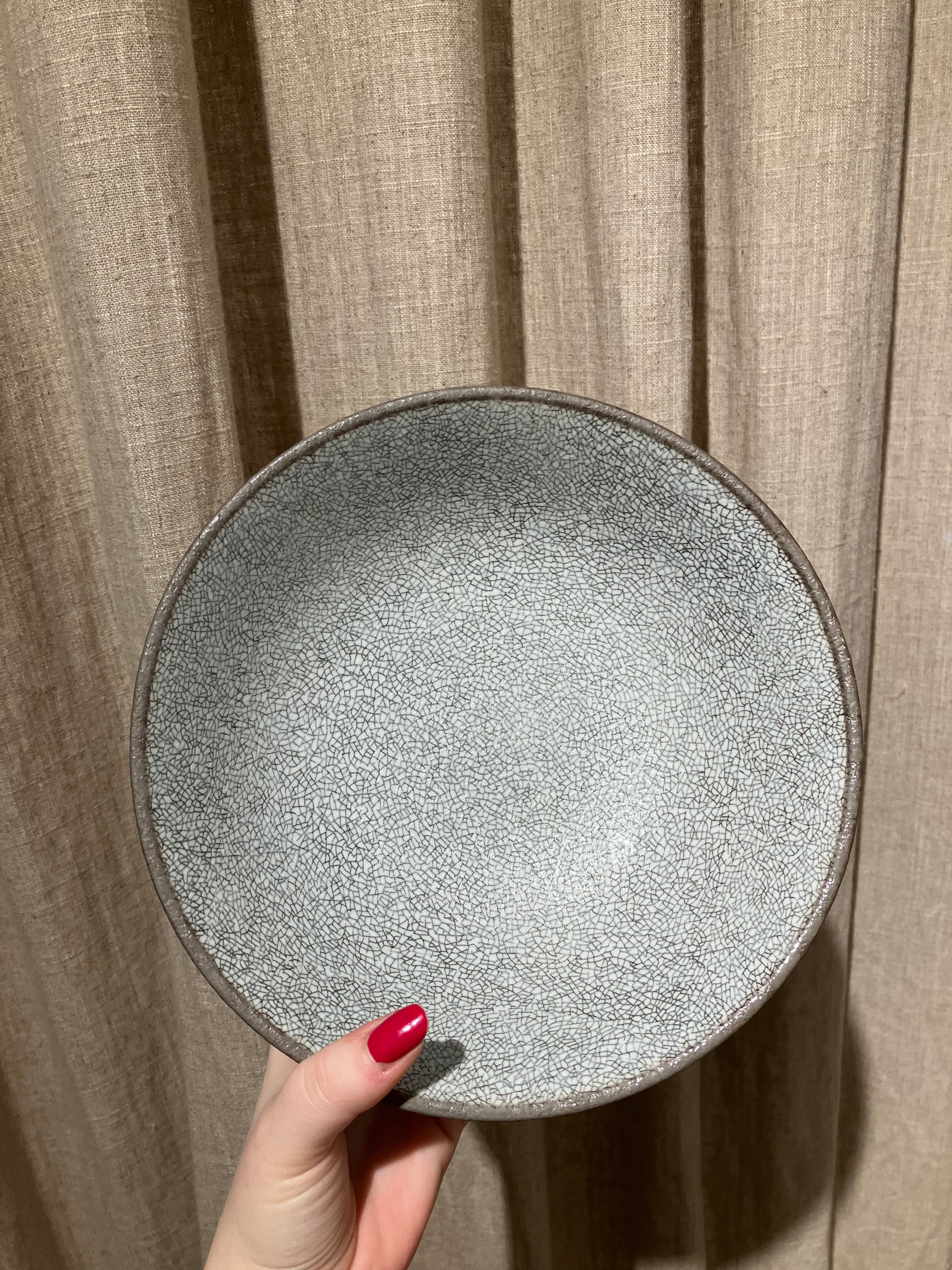 Ramen bowl grey/brown with cracked pattern
