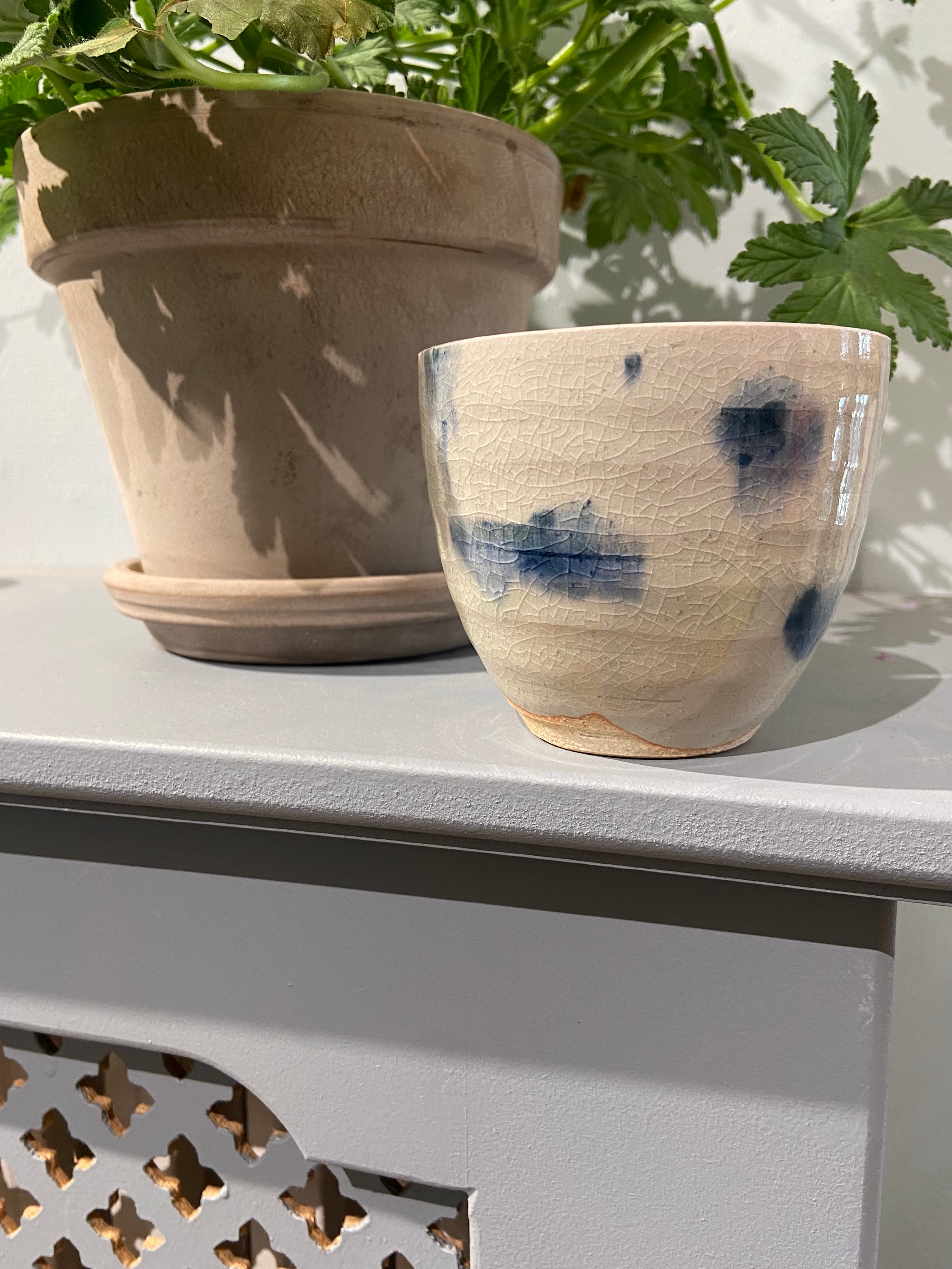 Japanese cup with blue spots