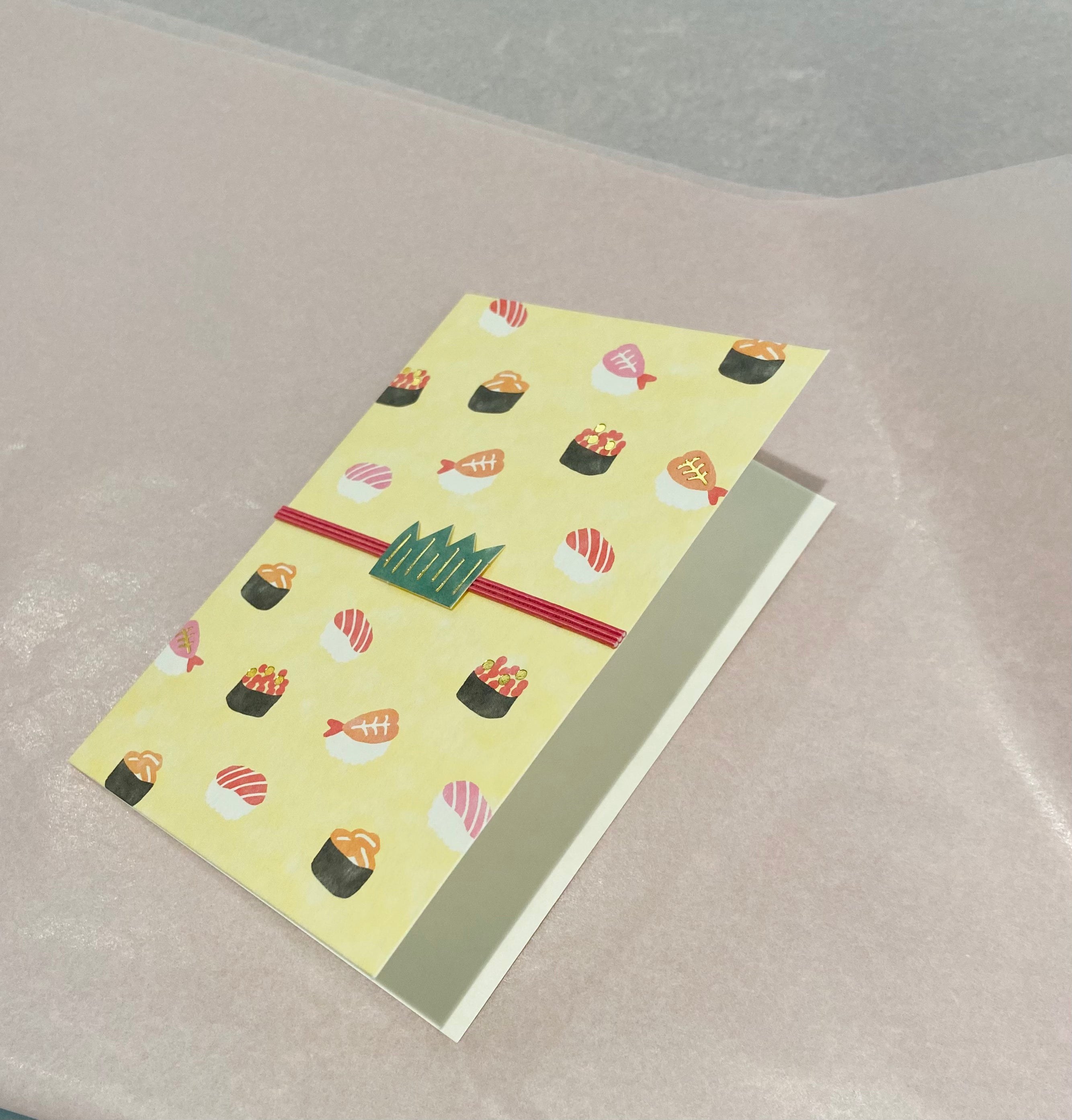 Japanese card with sushi